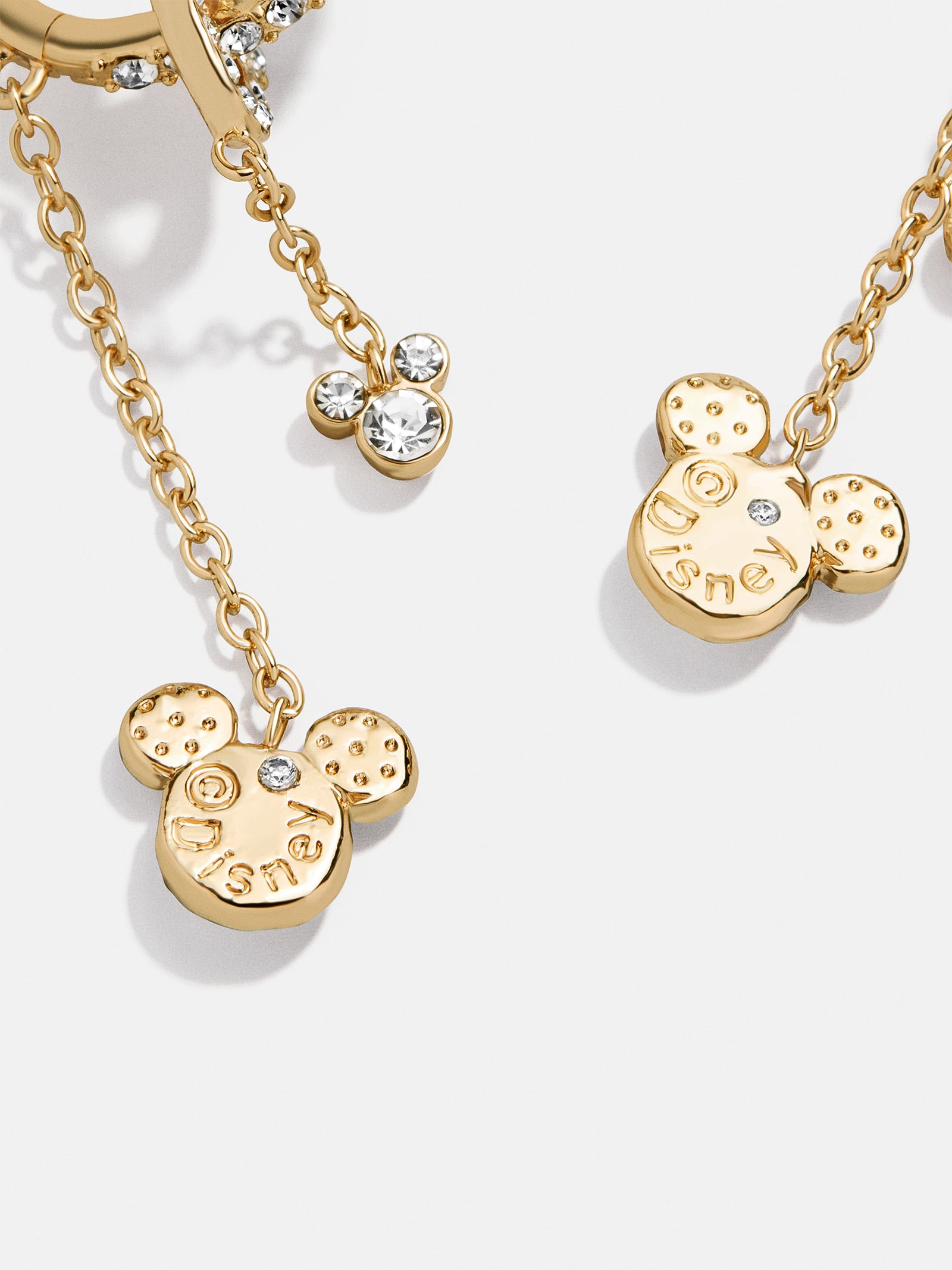 Premium Disney Mickey Mouse Drop Earrings - Gold with Pavé Crystals