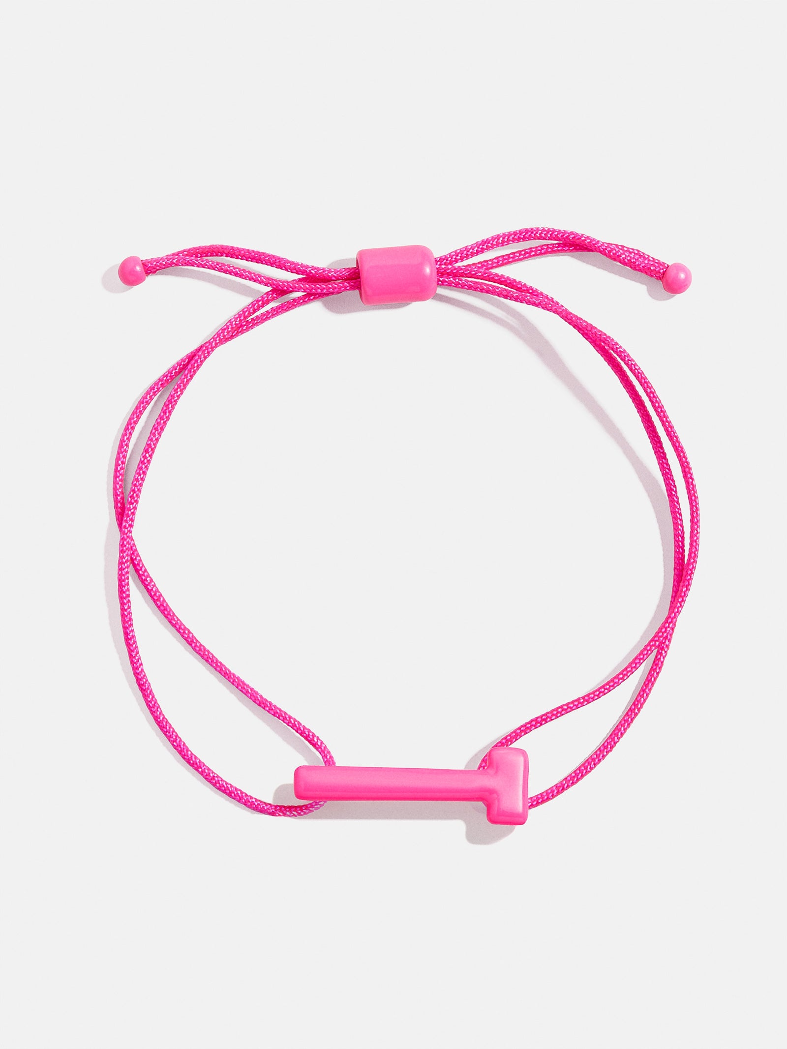 Premium East West Initial Cord Bracelet - Vibrant Hot Pink