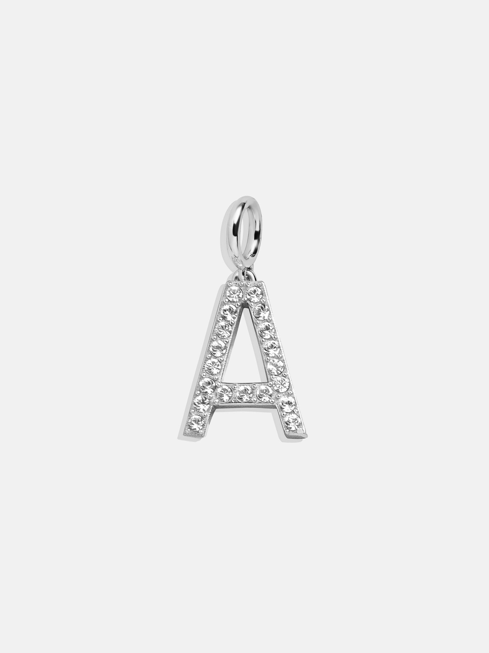 Premium Silver Pave Initial Cluster Charm - Modern & Meaningful