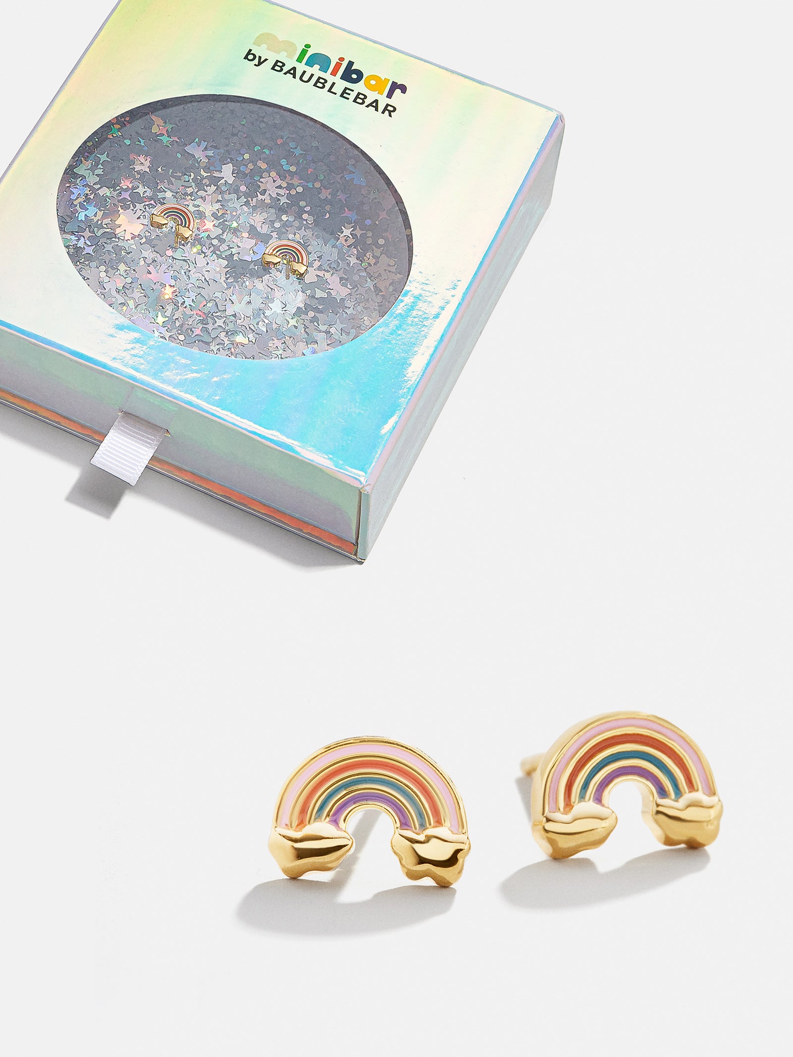 Premium Over the Rainbow 18K Gold Stud Earrings for Kids - Ultimate Gift