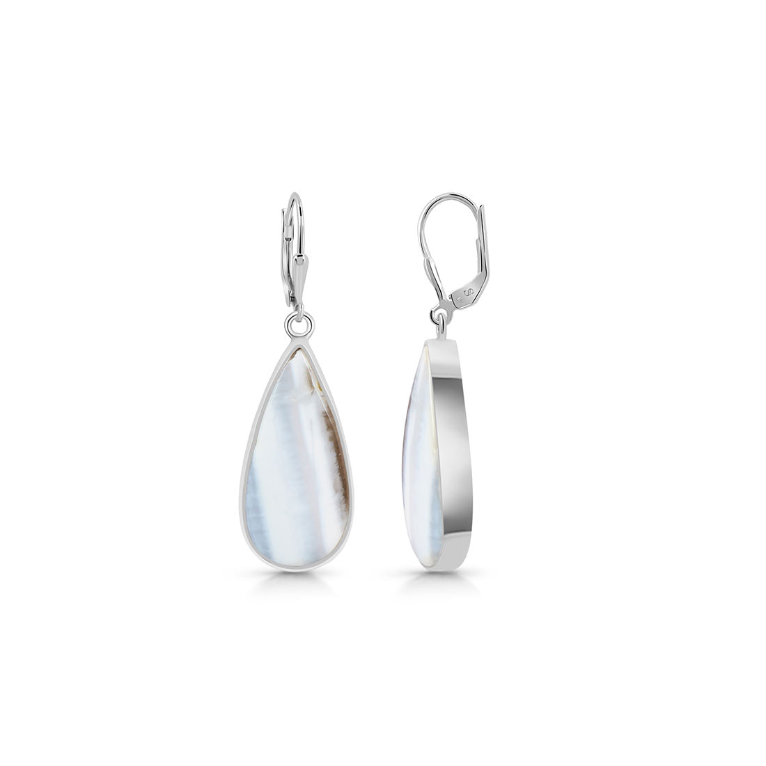 Premium Blue Opal Earrings - Elegant Sterling Silver Jewelry