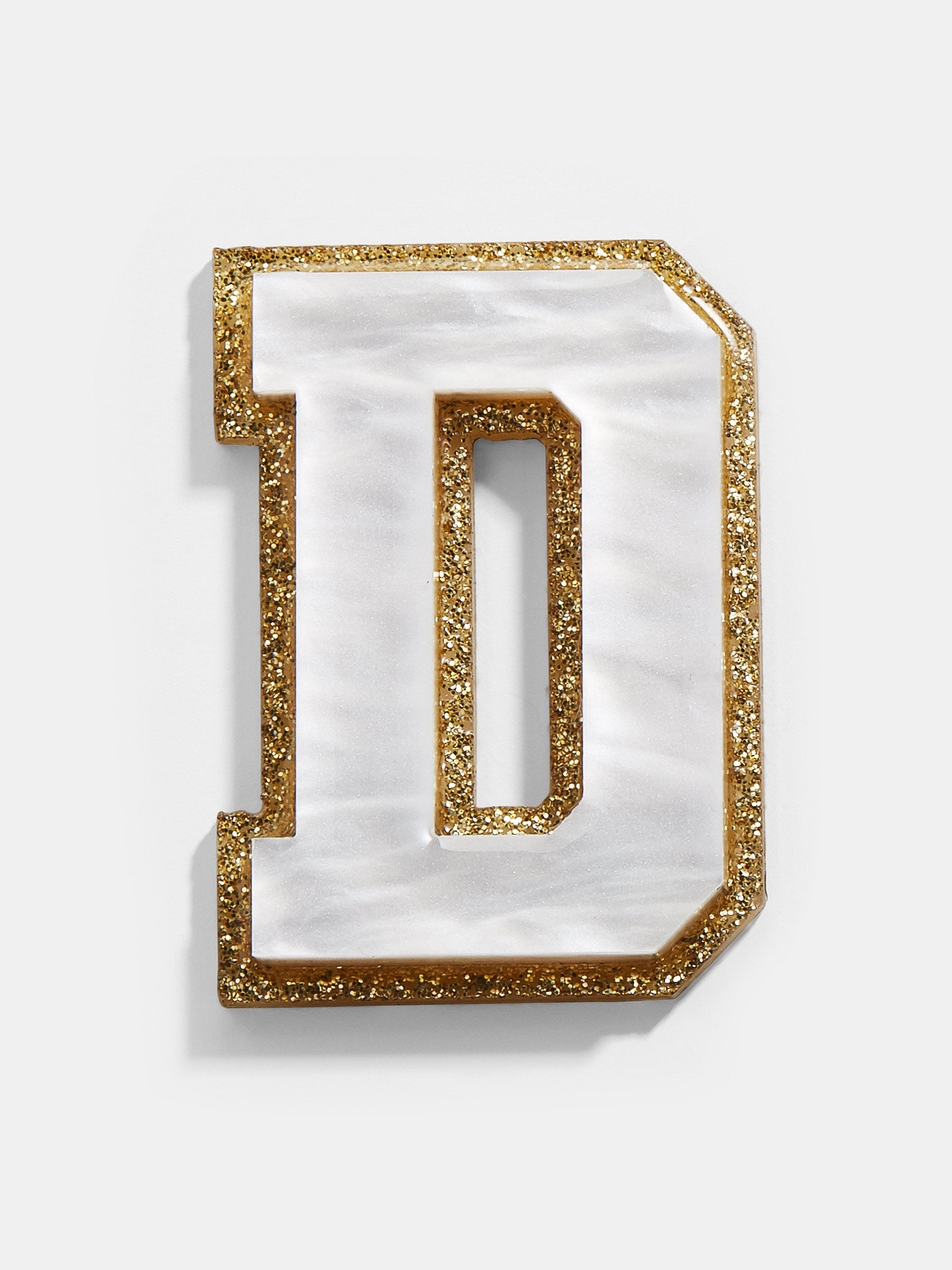 Premium Varsity Initial Sticker - White/Gold | Personalize Your Style