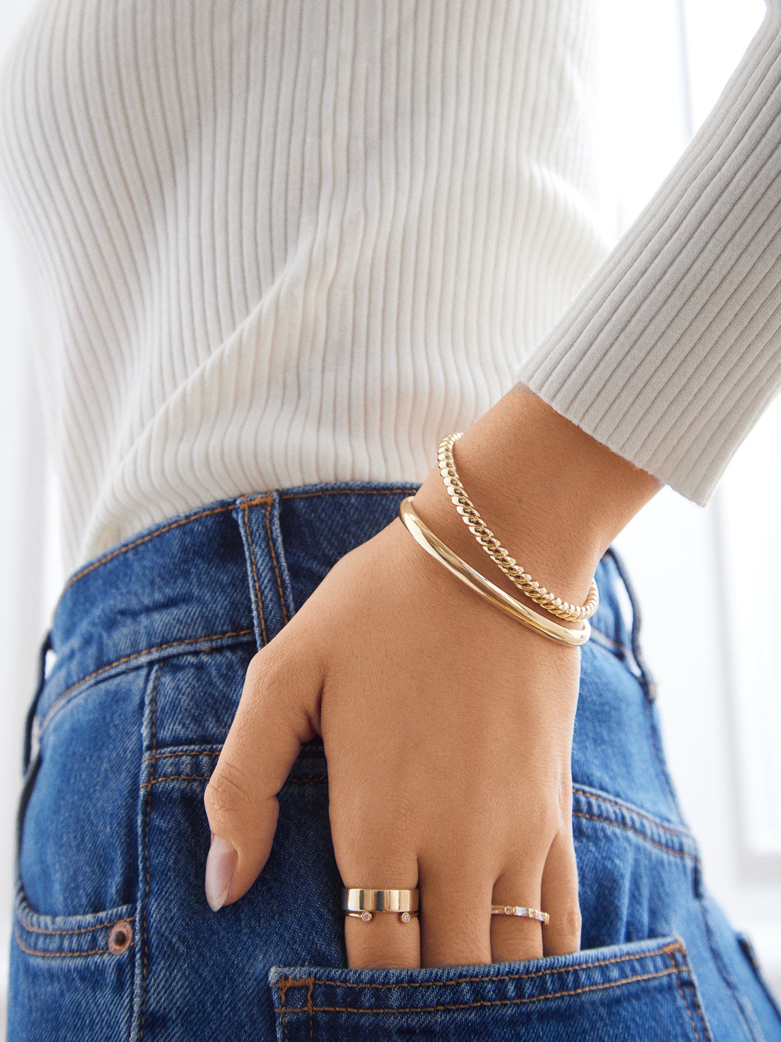 Arlo Premium Cuff Bracelet Duo - Ultimate Adjustable Gold Set