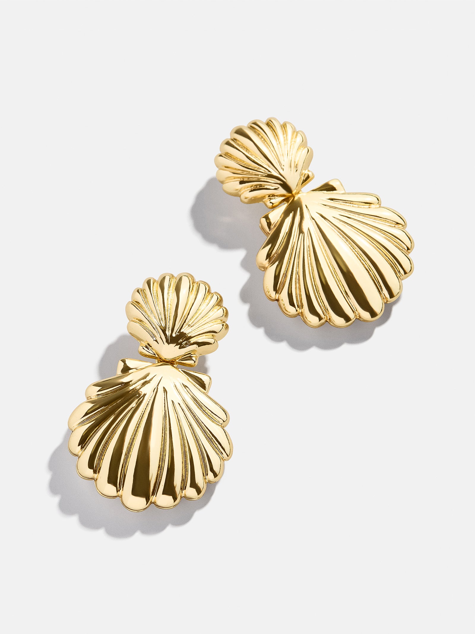 Premium Gold Shell Statement Earrings - Tropical Style