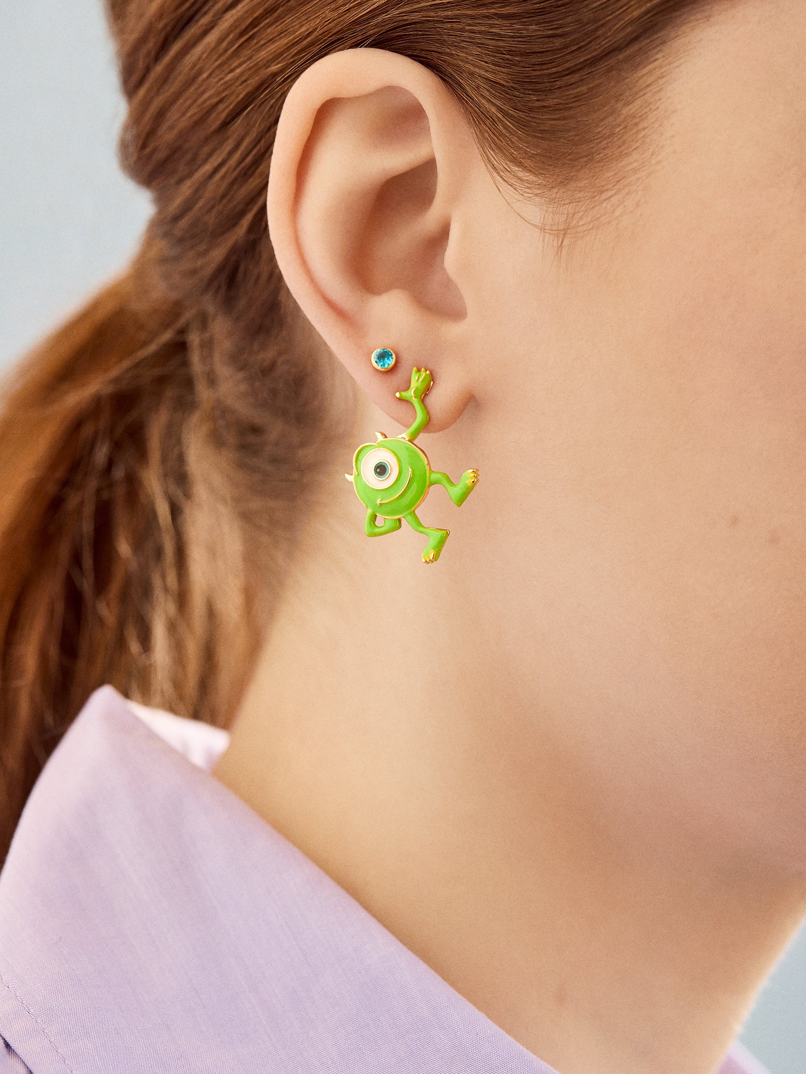 Premium Disney Monsters Inc Pixar Earrings - Mike Wazowski Collection