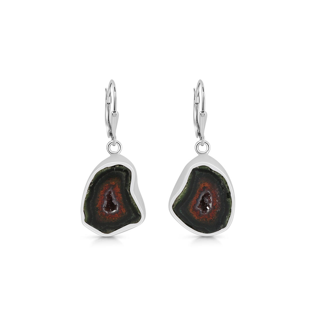 Premium Statement Coconut Geode Earrings - Sagacia Jewelry (CCG-E-12)