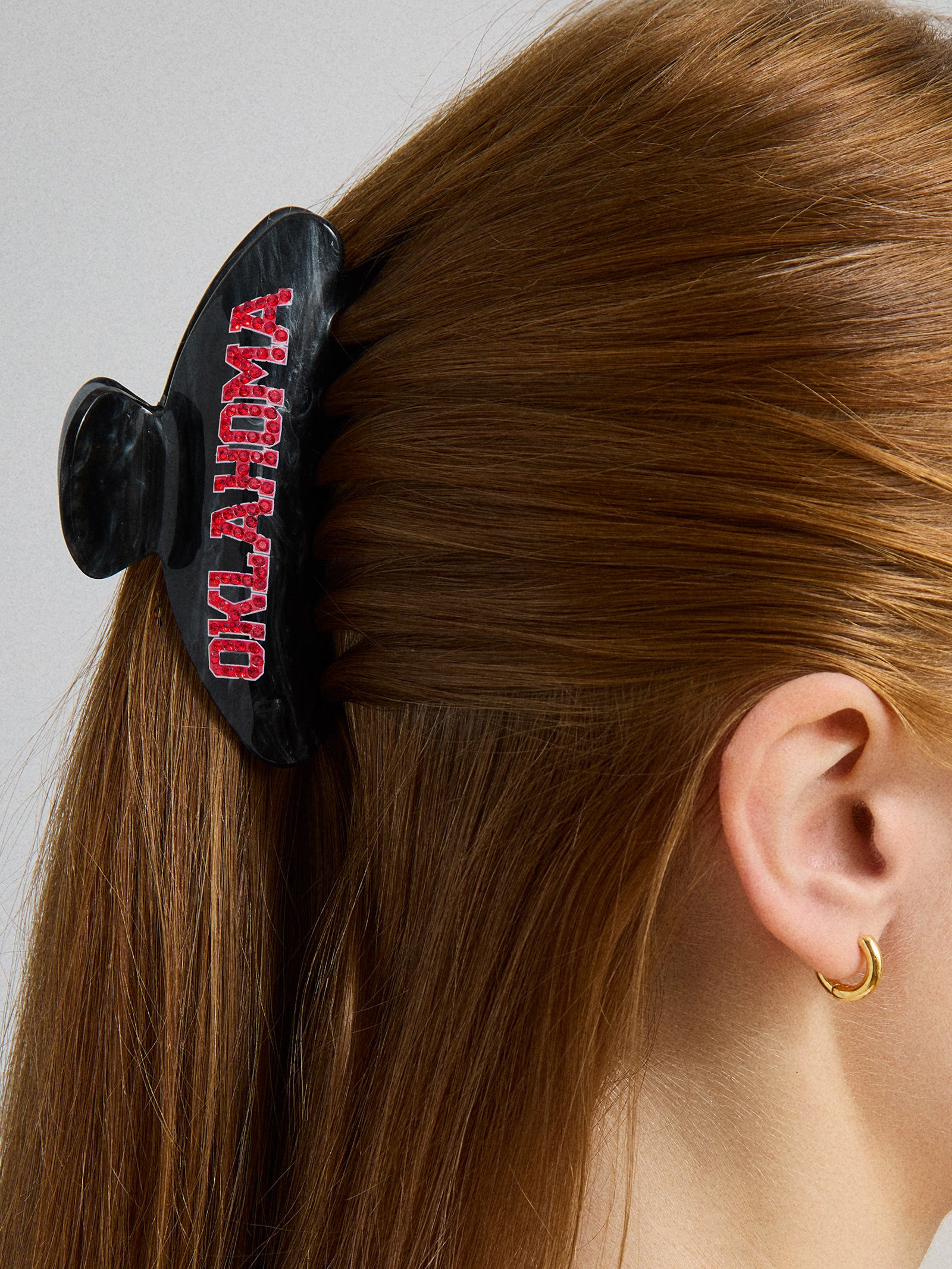 Premium University of Oklahoma Black Marble Hair Clip - Officially Licensed NCAA