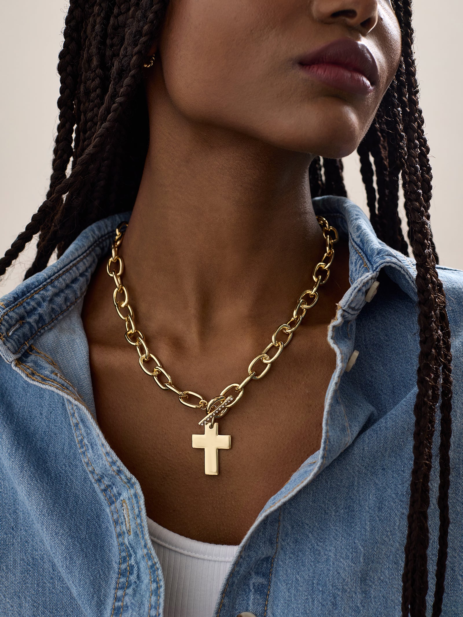 Premium Priscilla Statement Cross Necklace - Bold & Modern Design