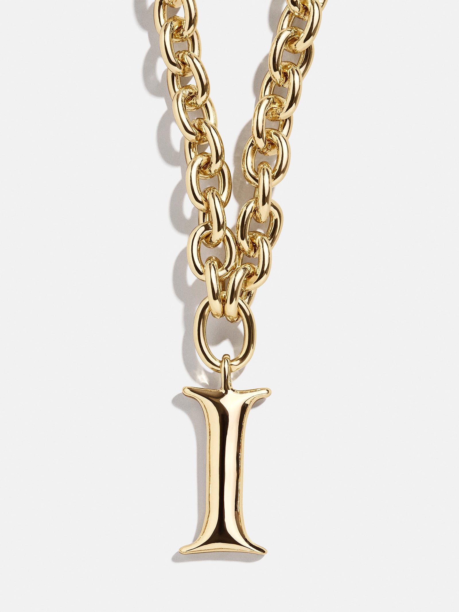 Premium Chunky Charm Initial Necklace - Gold