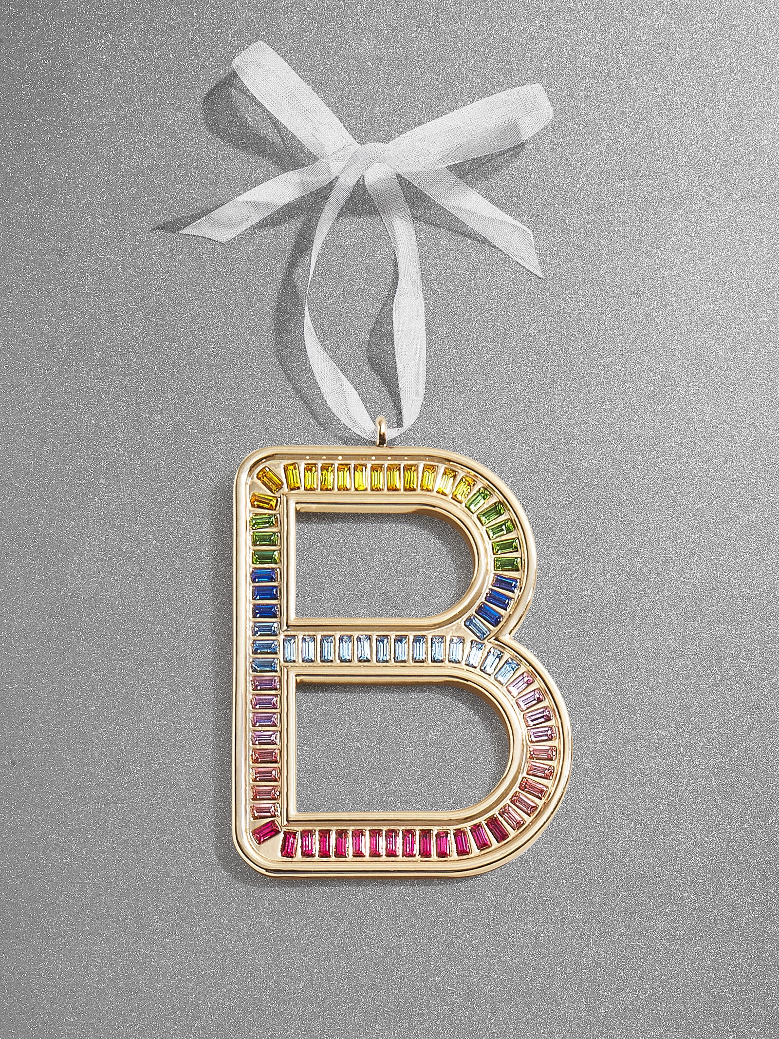 Premium Merry & Bright Personalized Initial Ornament - Ultimate Holiday Glam