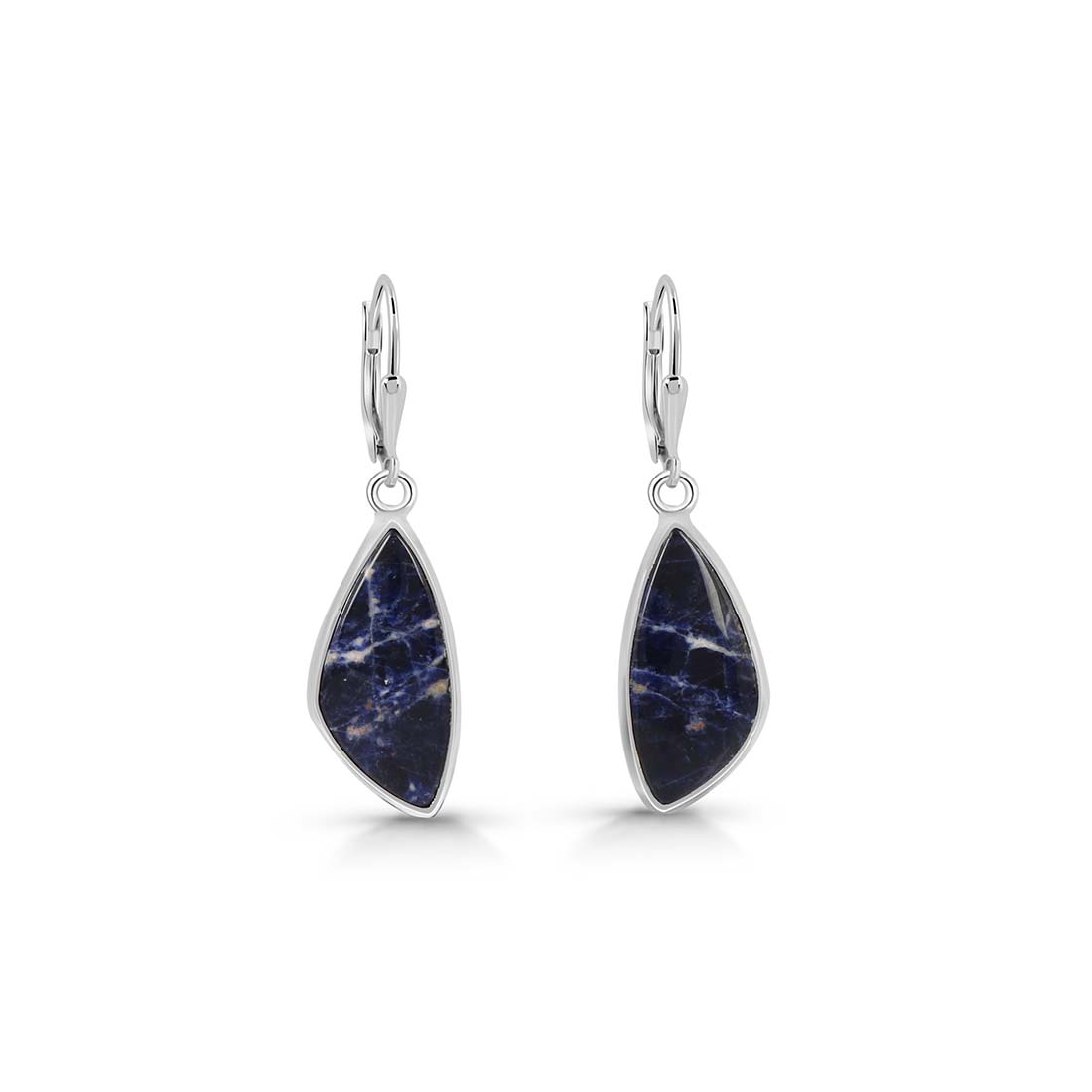 Premium Sodalite Statement Earrings - Elegant Blue Gemstone Jewelry