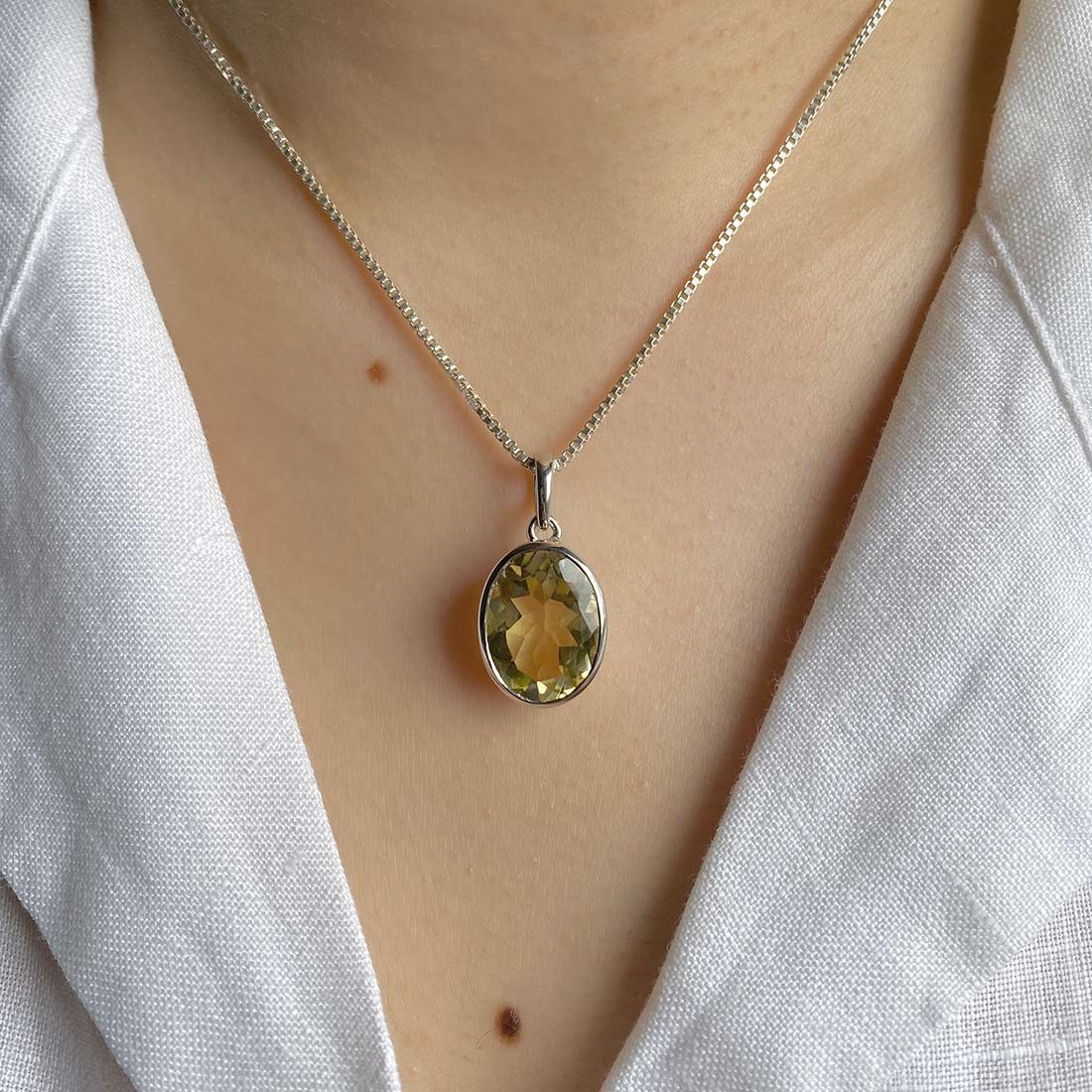 Premium Lemon Quartz Pendant - Ultimate Elegance (LEM-SP-458)