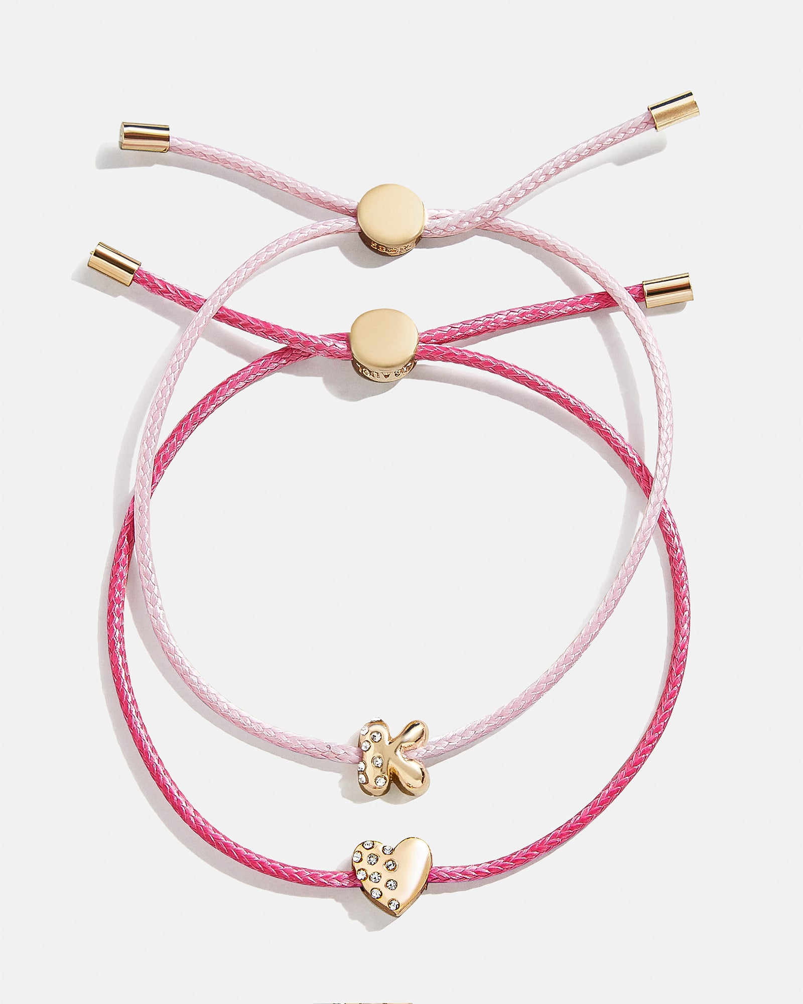 Premium Kids' Crystal Initial Bracelet Set - Ultimate Pink Stack