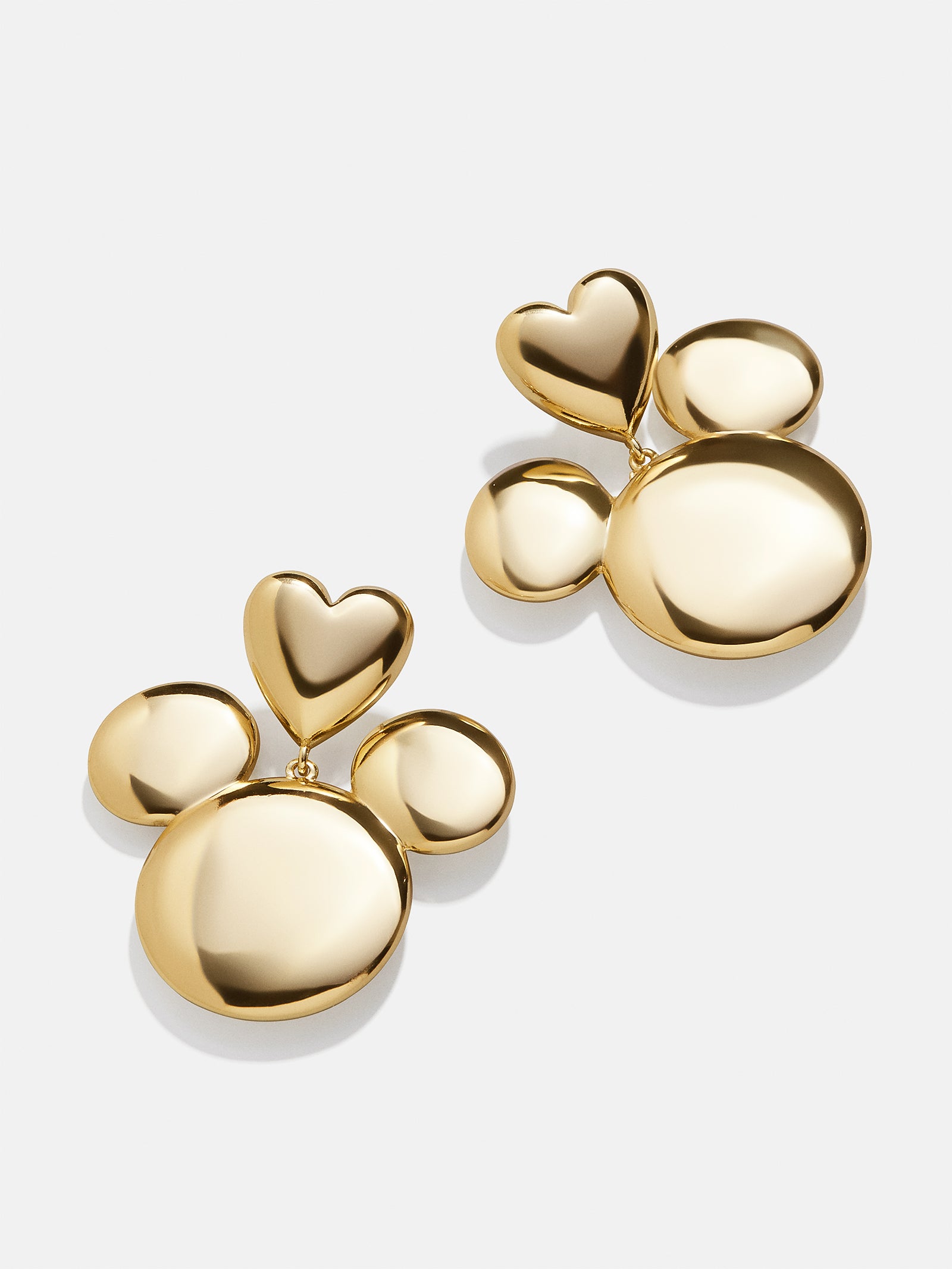 Premium Mickey Mouse Gold Heart Earrings - Disney Licensed Jewelry