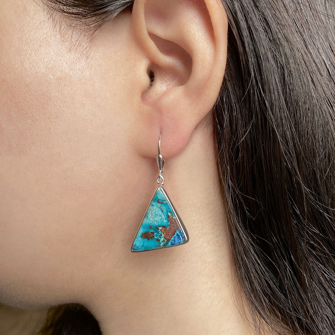 Premium Shattuckite Statement Earrings - STK-E-3 | Sagacia Jewelry