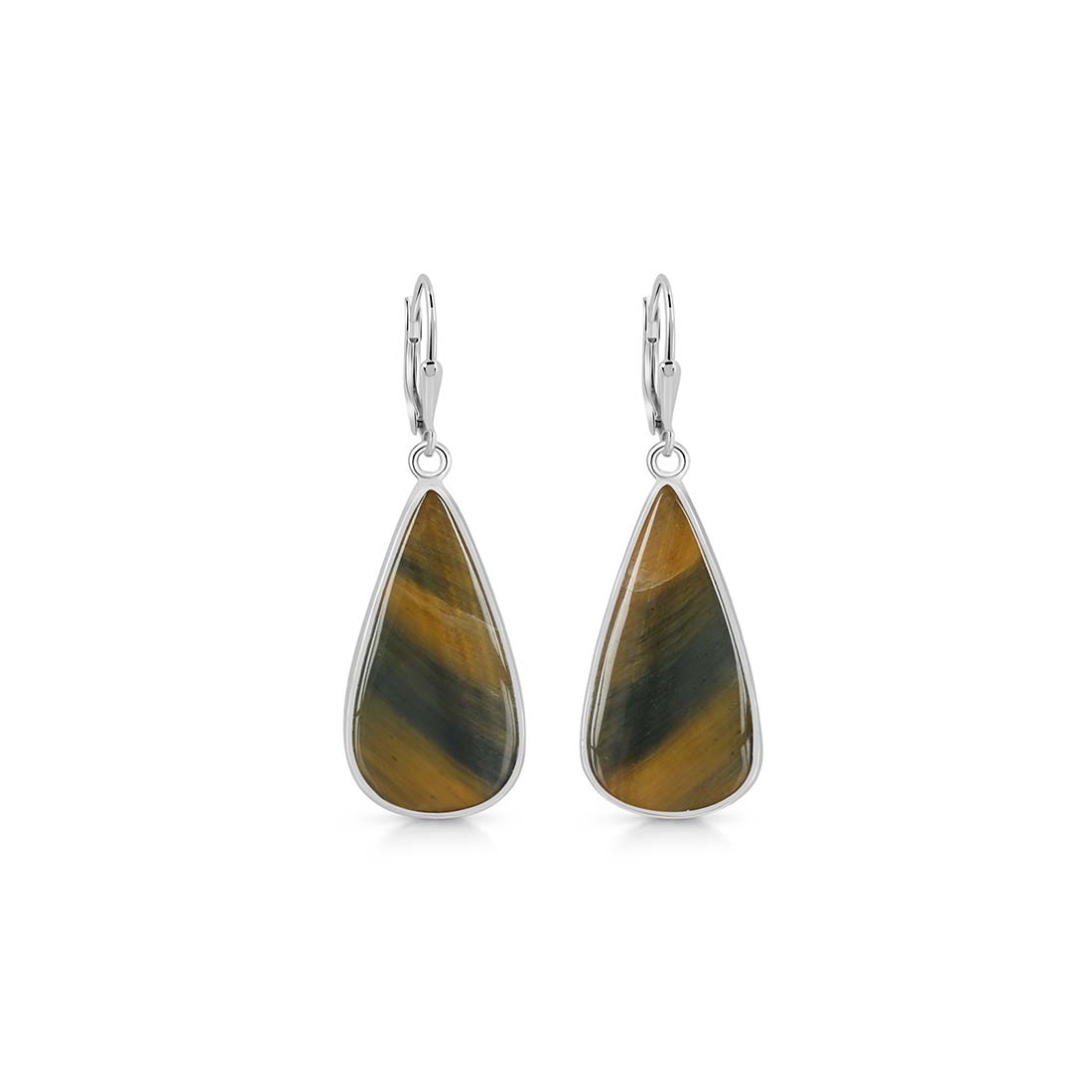 Premium Blue Tiger Eye Statement Earrings - Sagacia Jewelry