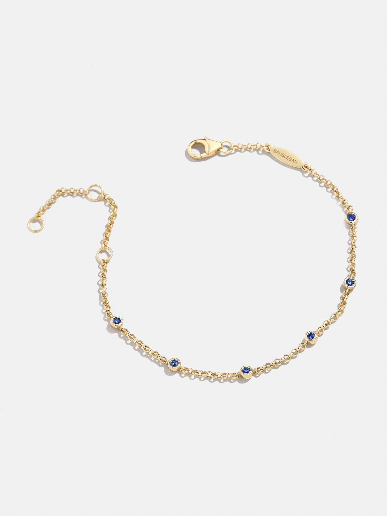 Ultimate Yasmine 18K Gold Sapphire Birthstone Bracelet - Premium Layering Piece