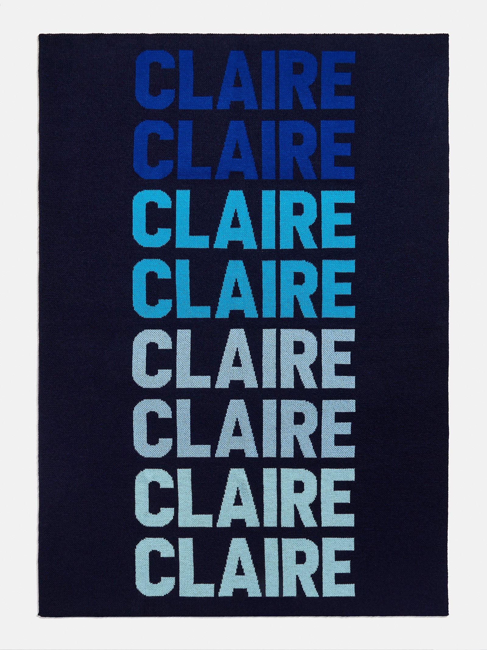 Premium Ombre Name Custom Blanket - Navy/Blue | Personalized Luxury