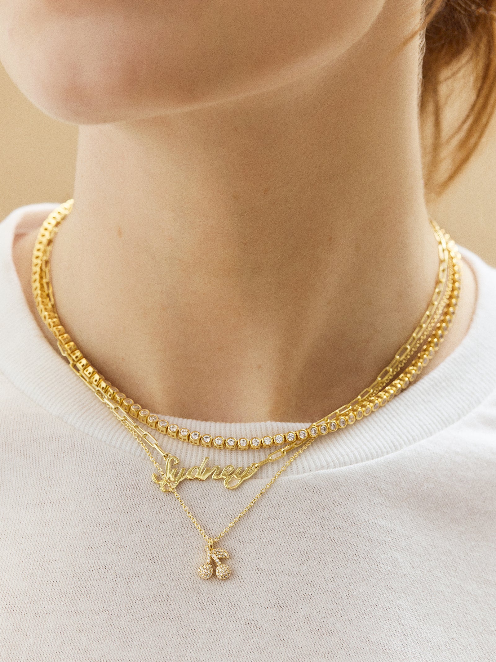 Premium 18K Gold Cherry Motif Necklace - Elegant & Playful