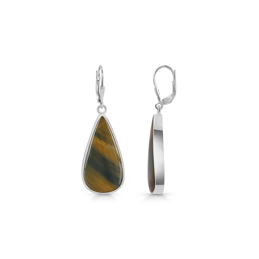 Premium Blue Tiger Eye Statement Earrings - Sagacia Jewelry