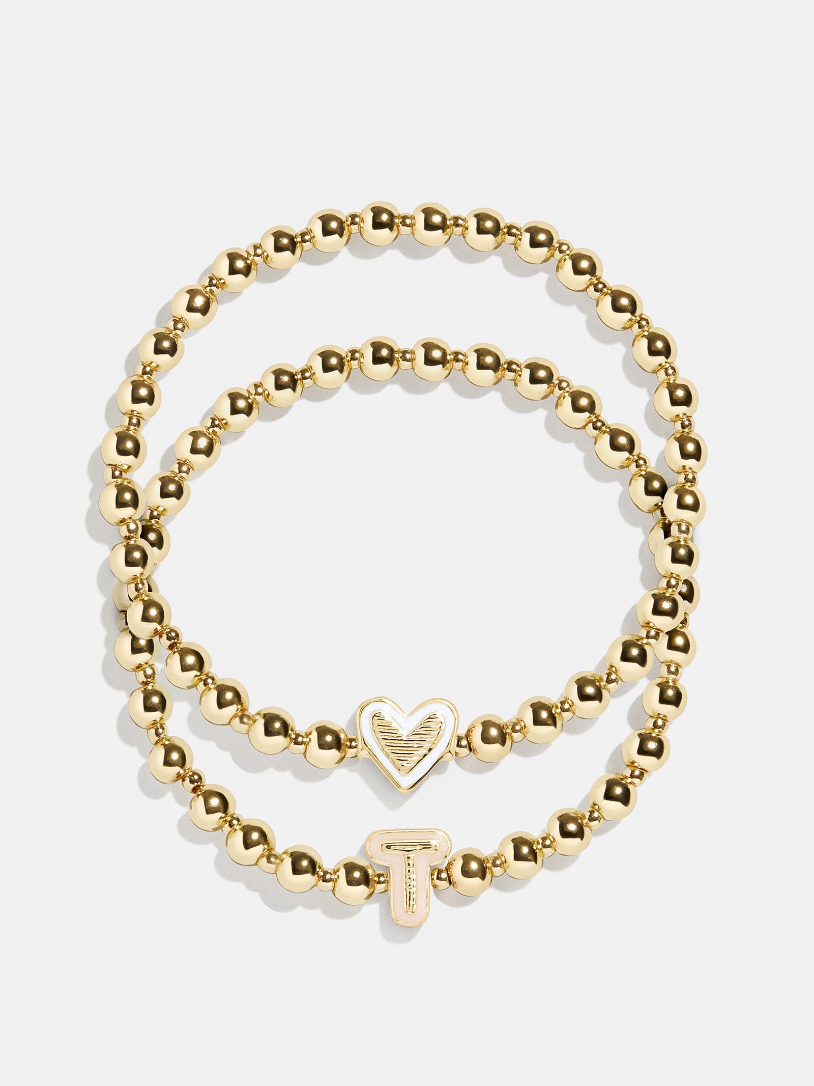 Premium Initial & Heart Kids' Pisa Bracelet Set - Gold | Ultimate Gift for Little Ones