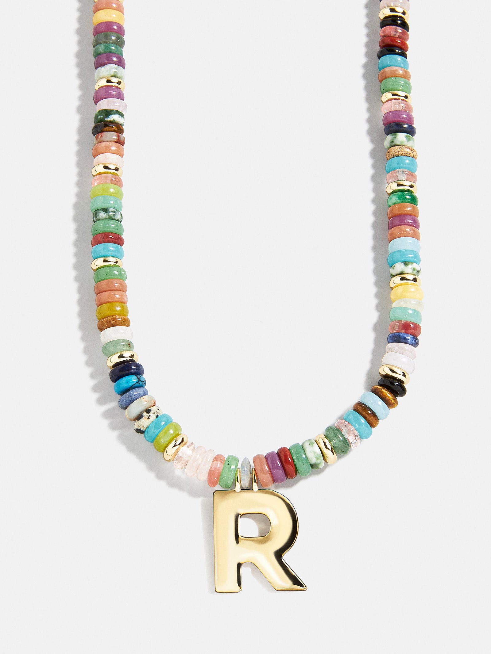 Ultimate Semi-Precious Block Initial Necklace - Personalized & Vibrant