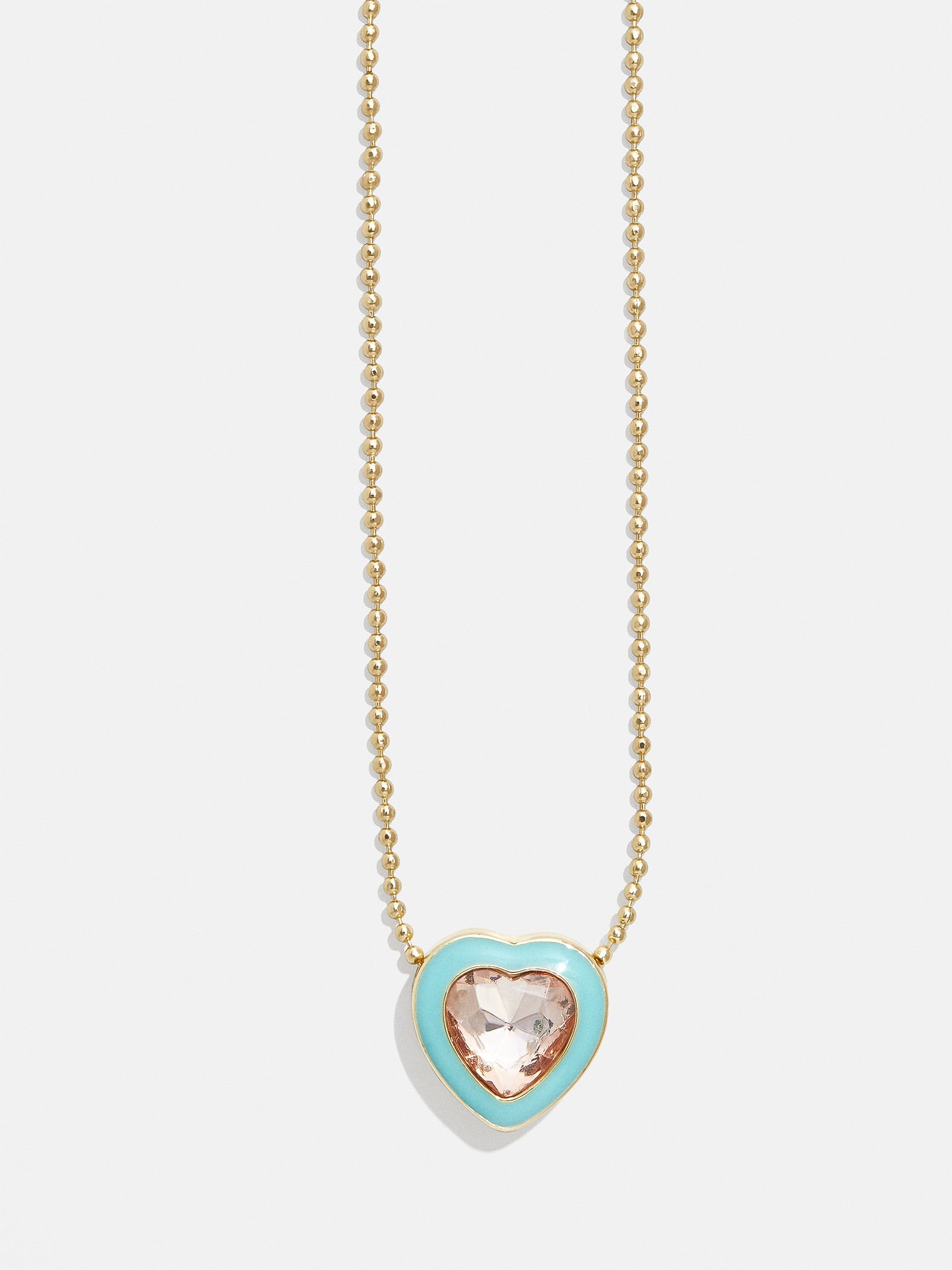 Premium Heart of Gold Kids' Necklace - Enamel & Crystal Pendant