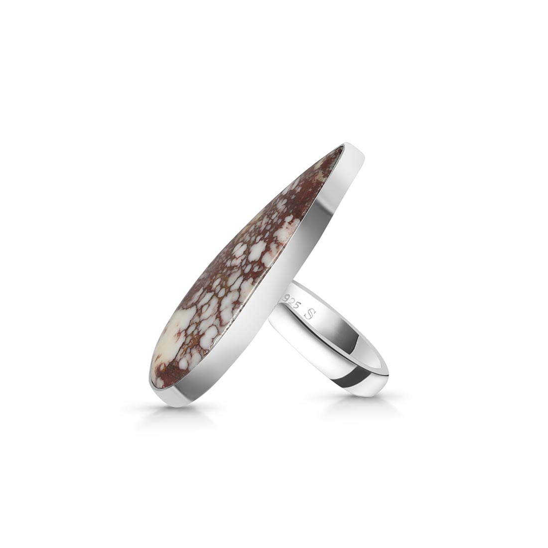 Premium Wild Horse Jasper Adjustable Ring - Elegant Statement Jewelry