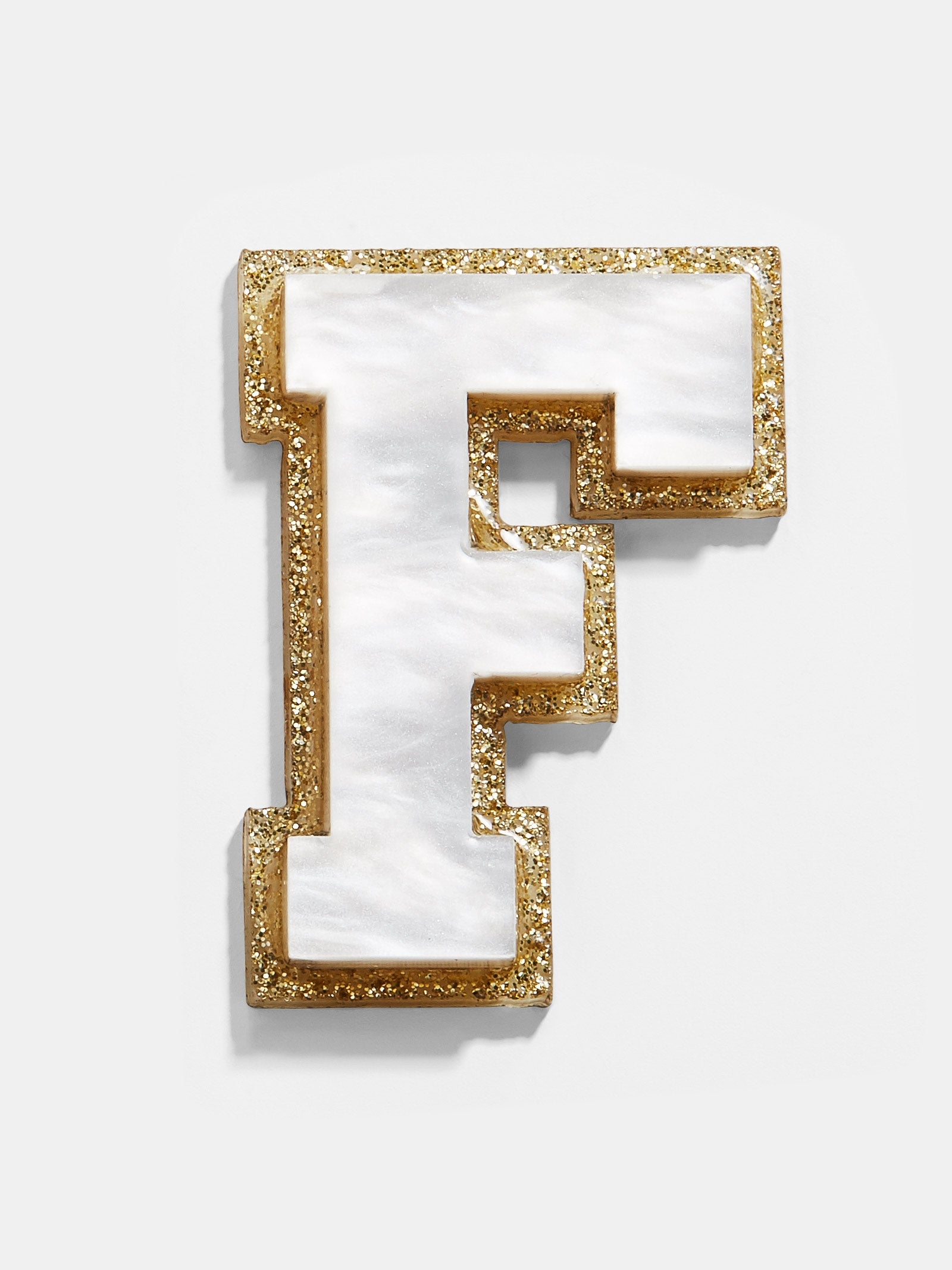 Premium Varsity Initial Sticker - White/Gold | Personalize Your Style