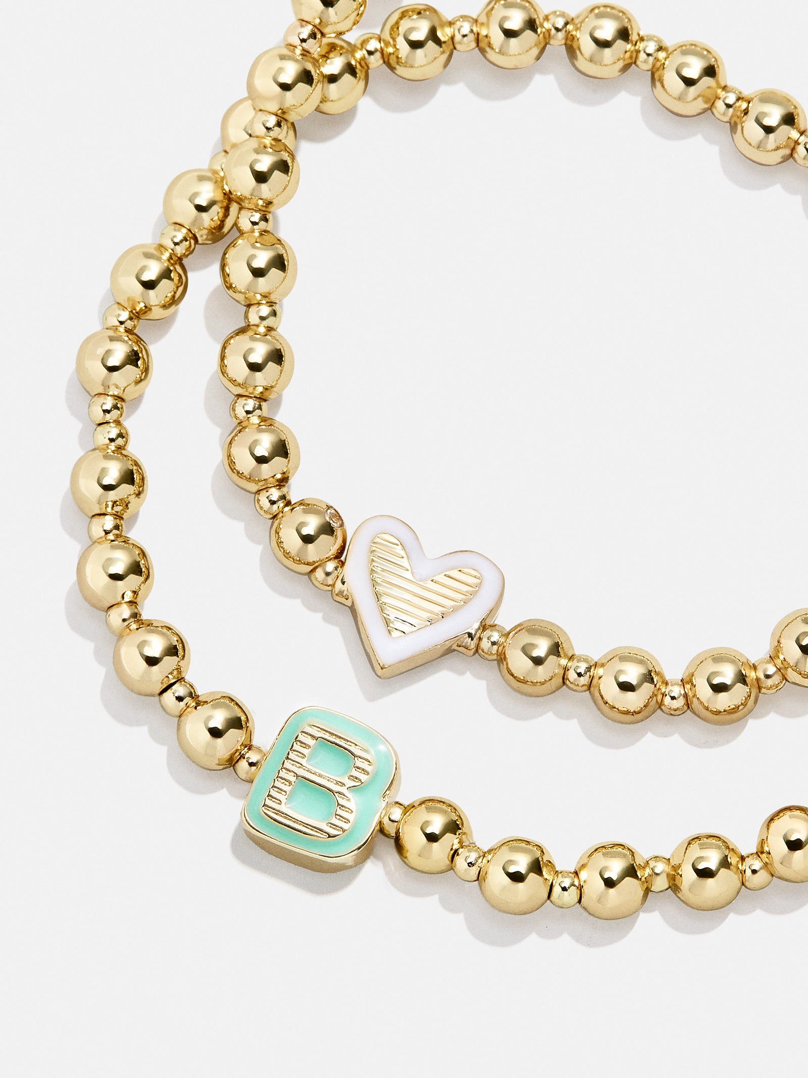 Premium Initial & Heart Kids' Pisa Bracelet Set - Gold | Ultimate Gift for Little Ones