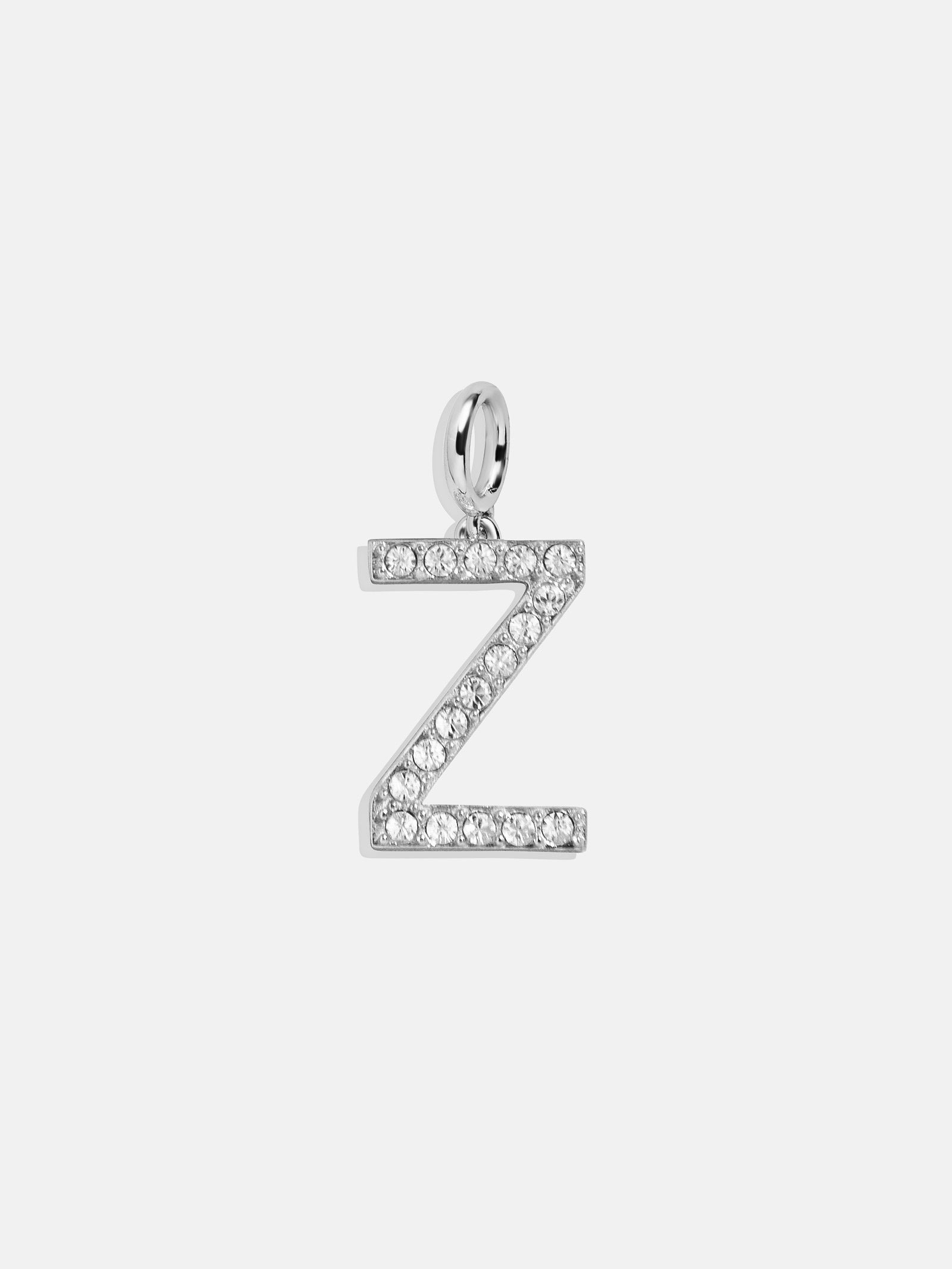 Premium Silver Pave Initial Cluster Charm - Personalized Elegance