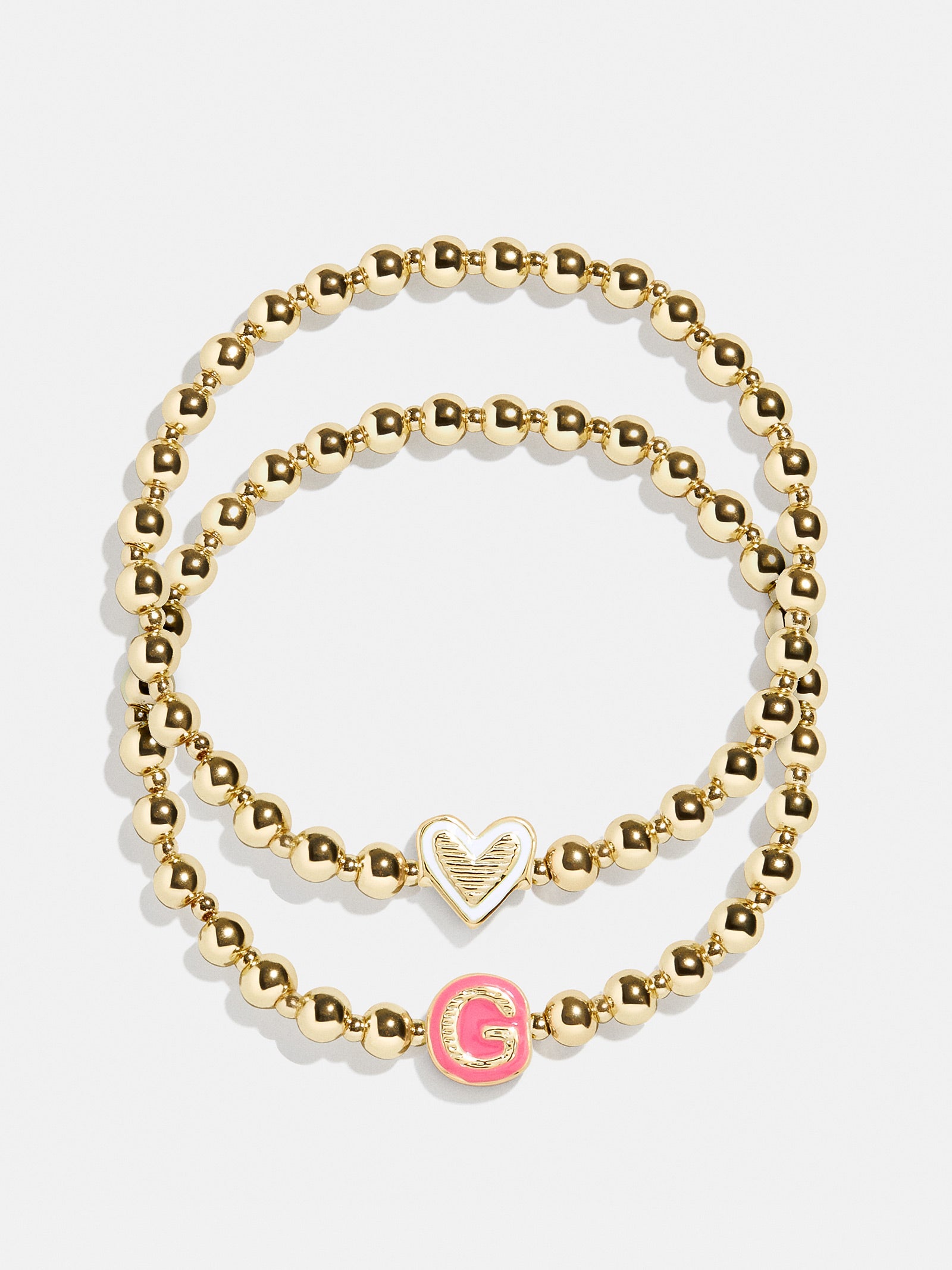 Premium Initial & Heart Kids' Pisa Bracelet Set - Gold | Ultimate Gift for Little Ones