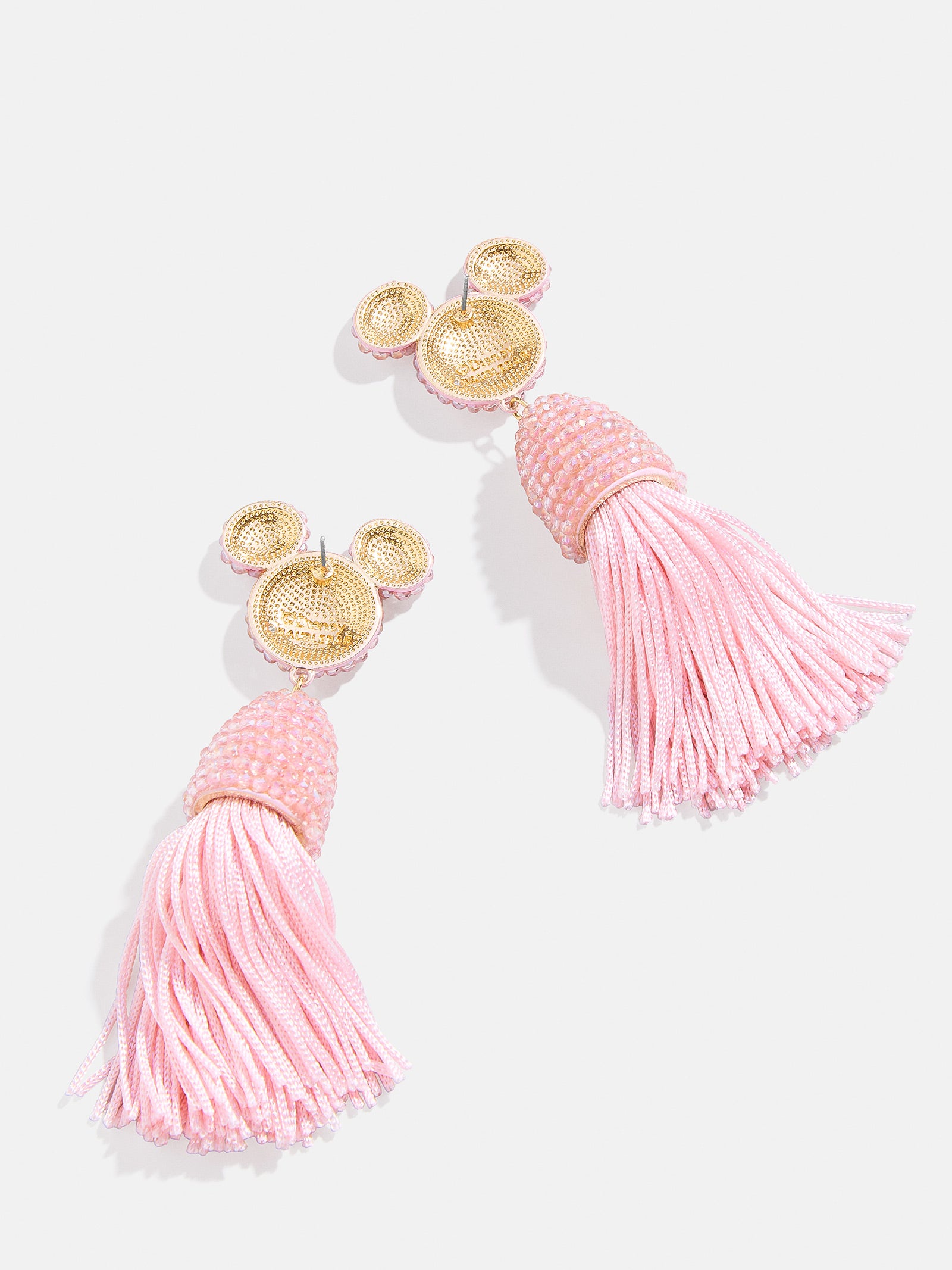 Premium Disney Mickey Mouse Tassel Earrings - Light Pink | Ultimate Style Statement