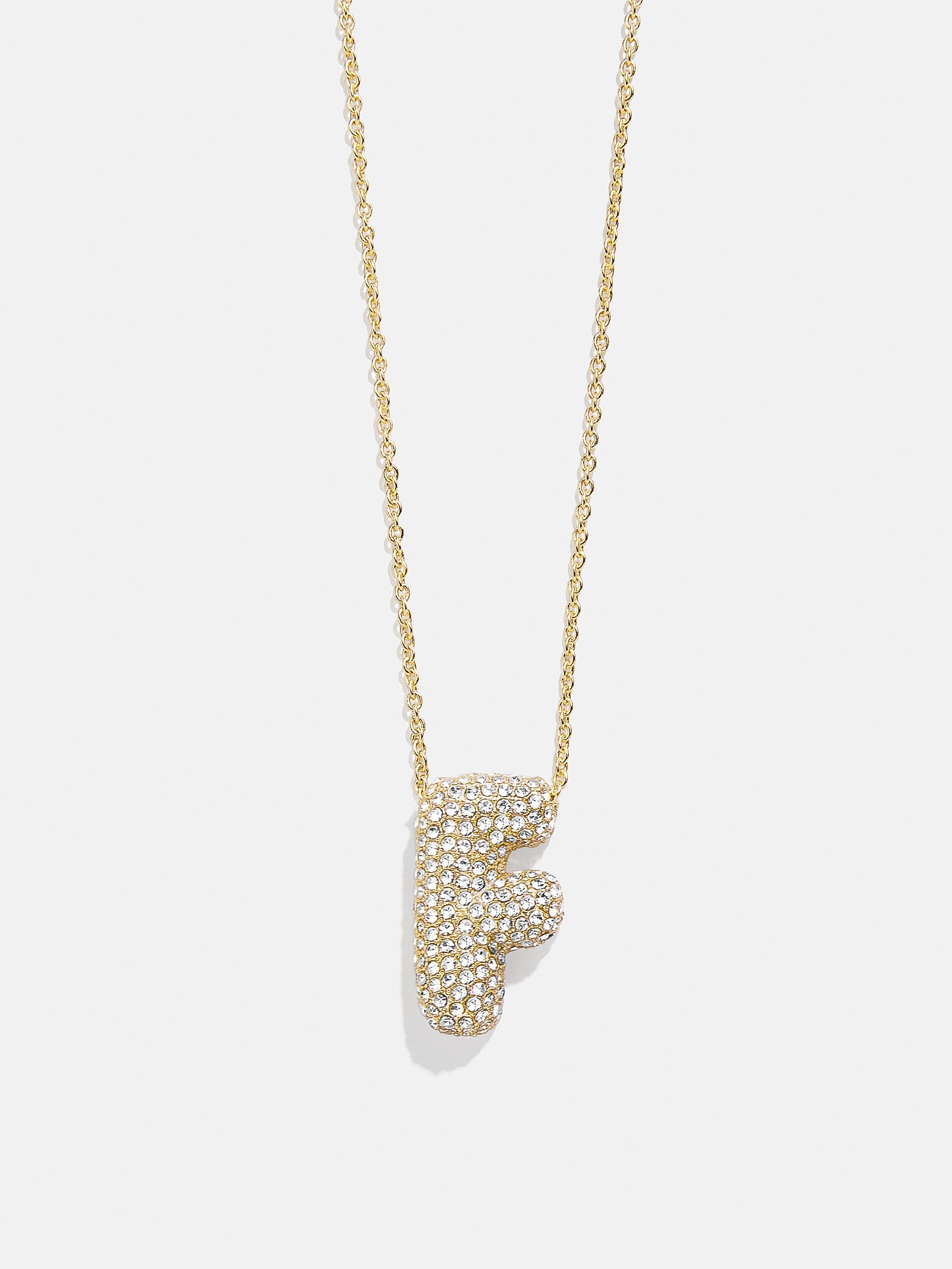 Premium Kids' Bubble Initial Necklace - Gold/Pavé