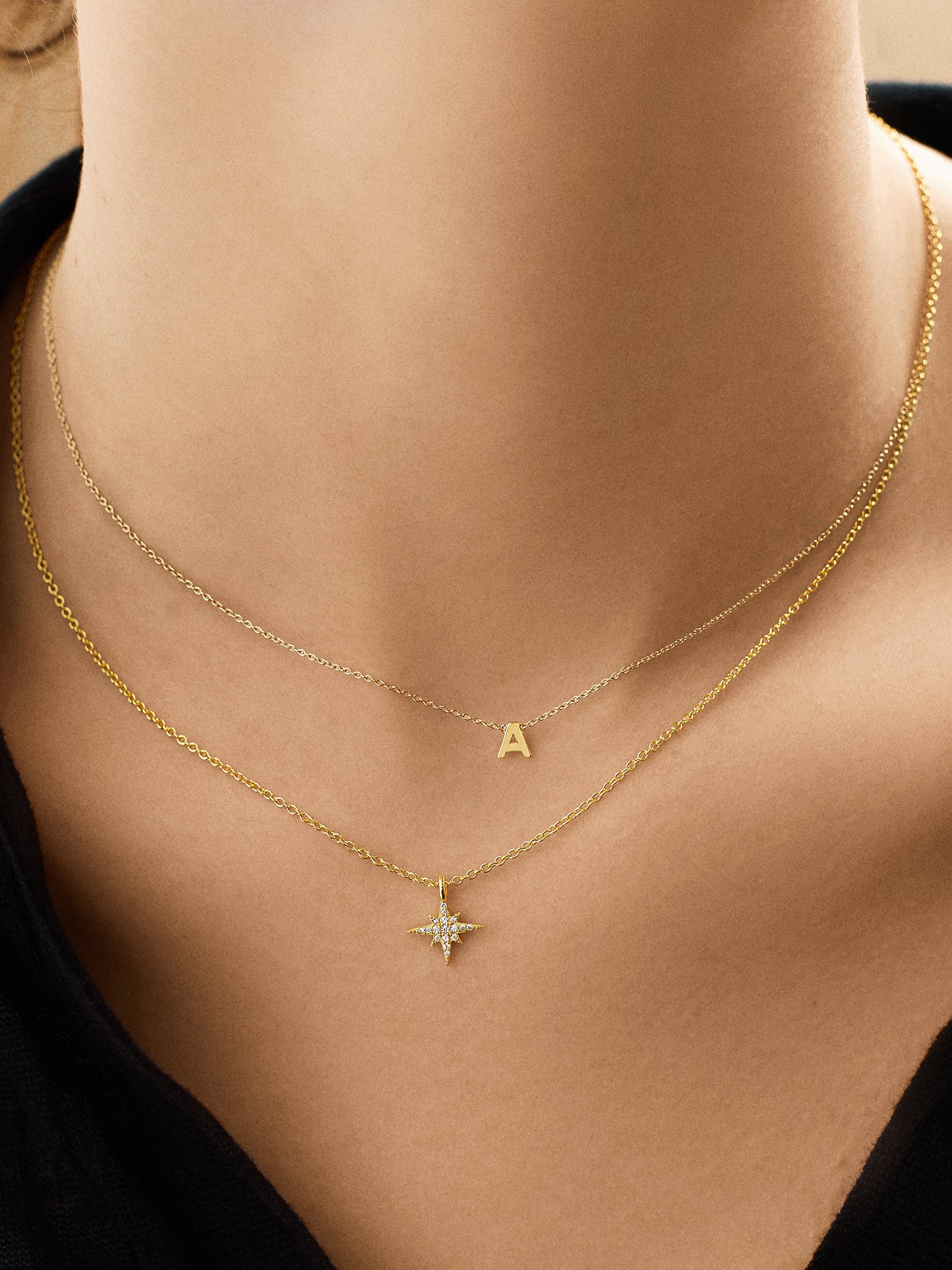 Premium 18K Gold North Star Pendant Necklace