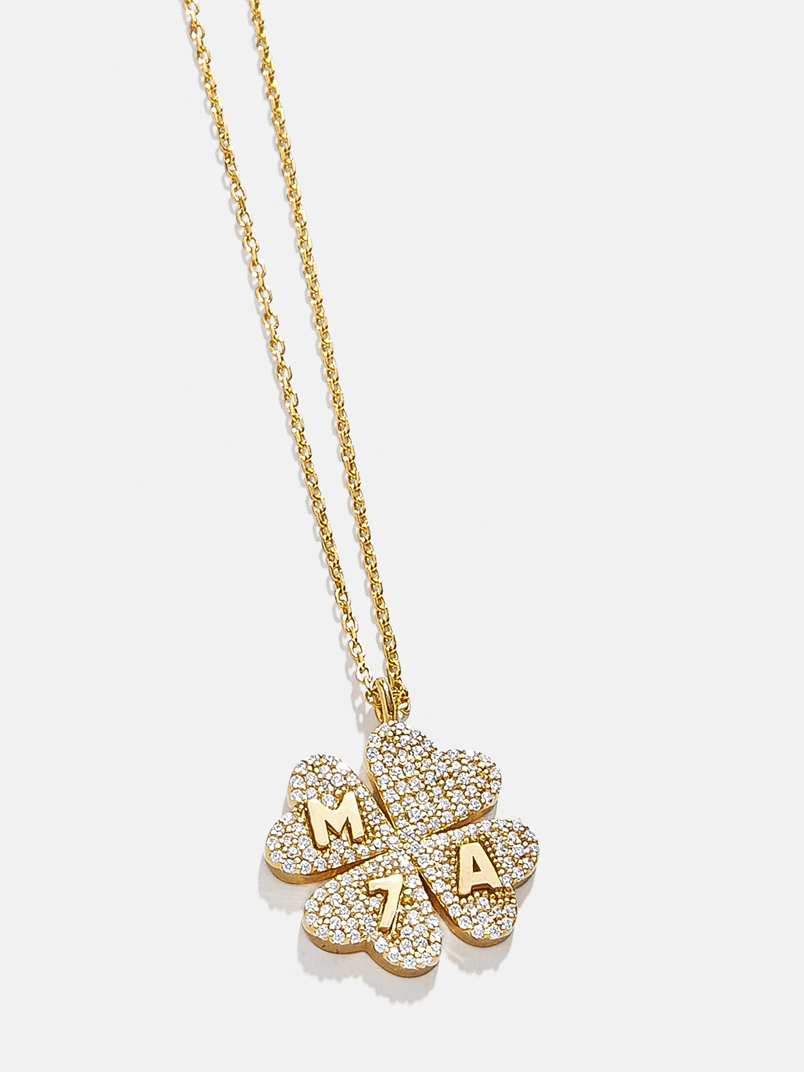 Ultimate Clover 18K Gold Custom Pendant Necklace - Personalized Jewelry with Cubic Zirconia