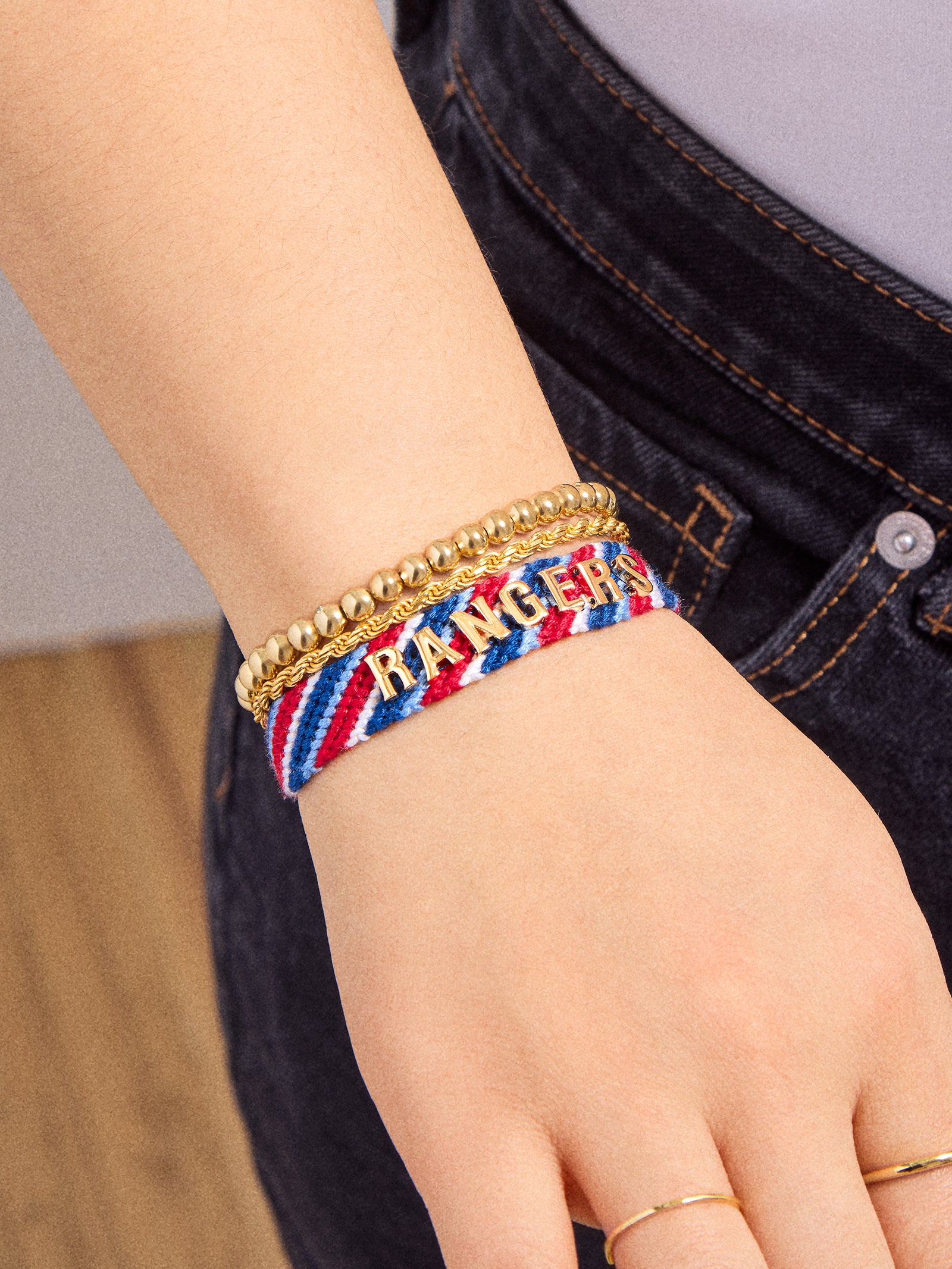 Premium MLB Woven Friendship Bracelet - Texas Rangers Edition