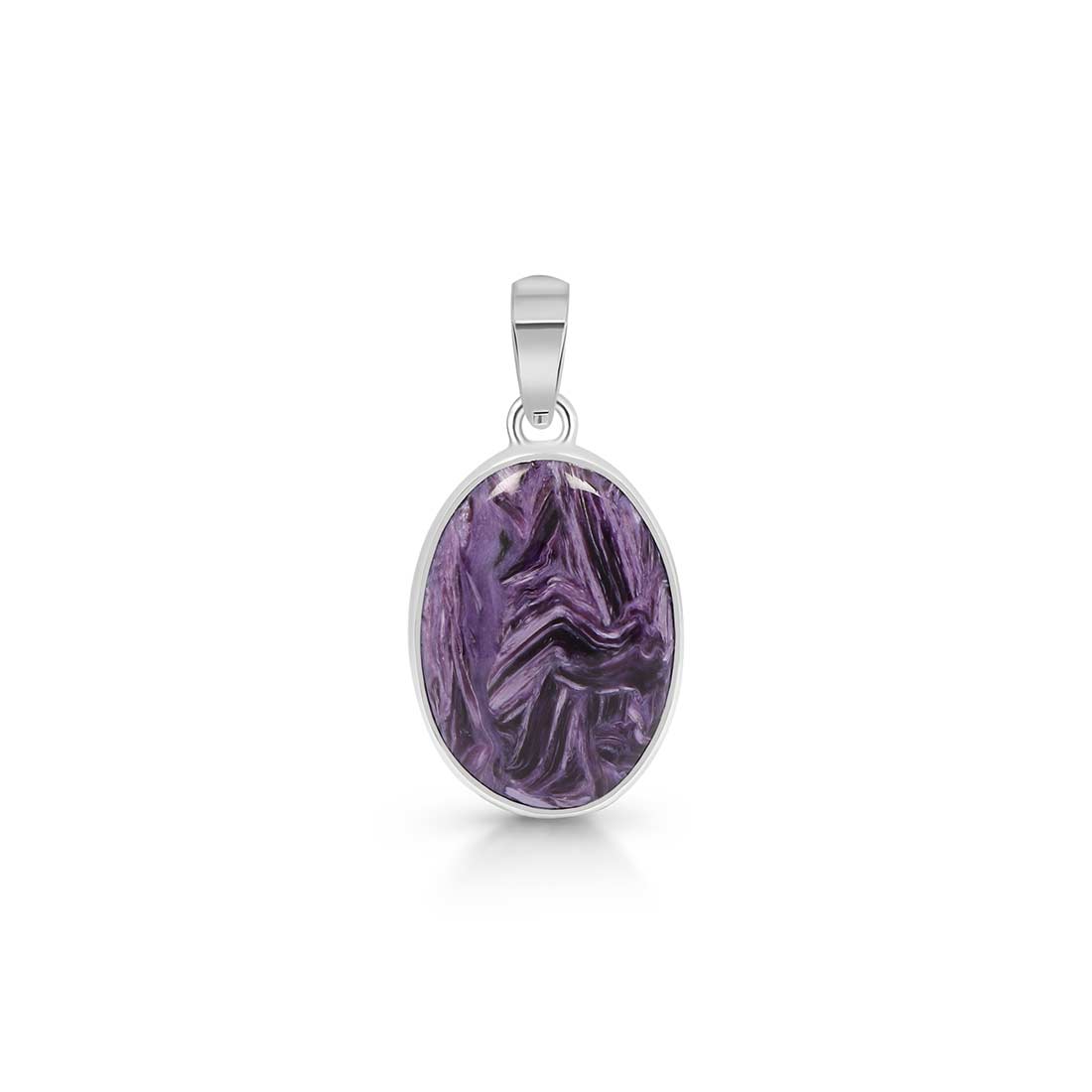 Premium Charoite Pendant - Elegant Purple Statement Jewelry