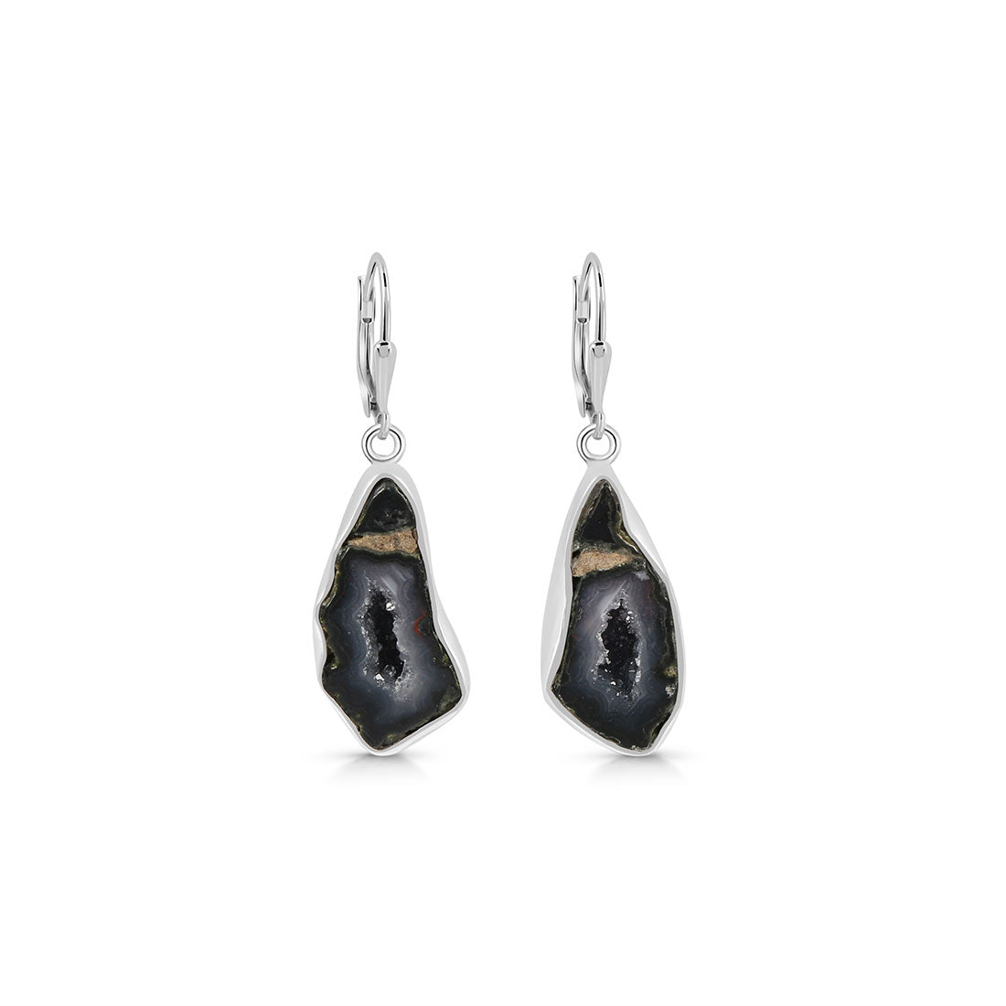 Premium Statement Coconut Geode Earrings - Sagacia Jewelry (CCG-E-23)