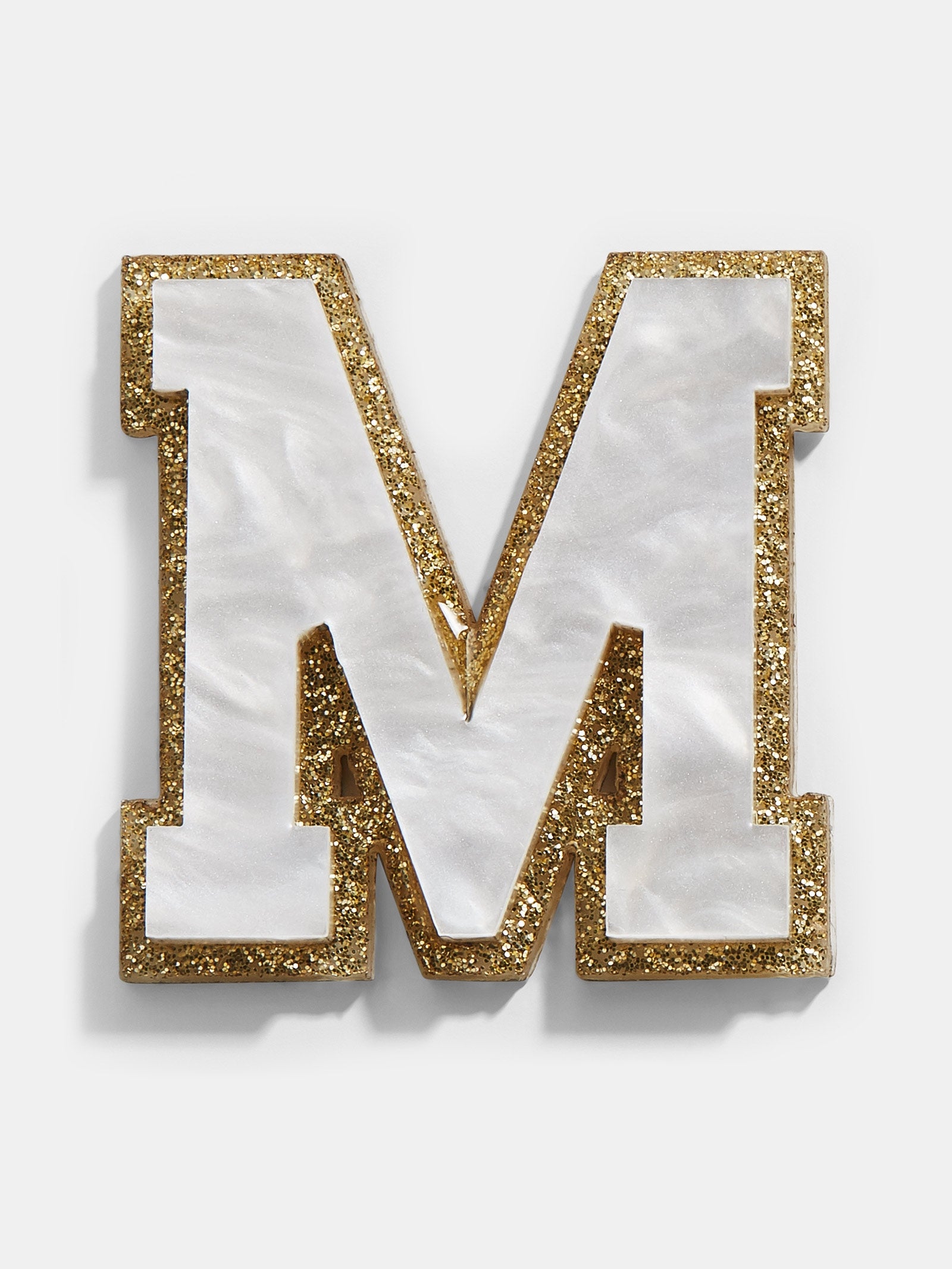 Premium Varsity Initial Sticker - White/Gold | Personalize Your Style