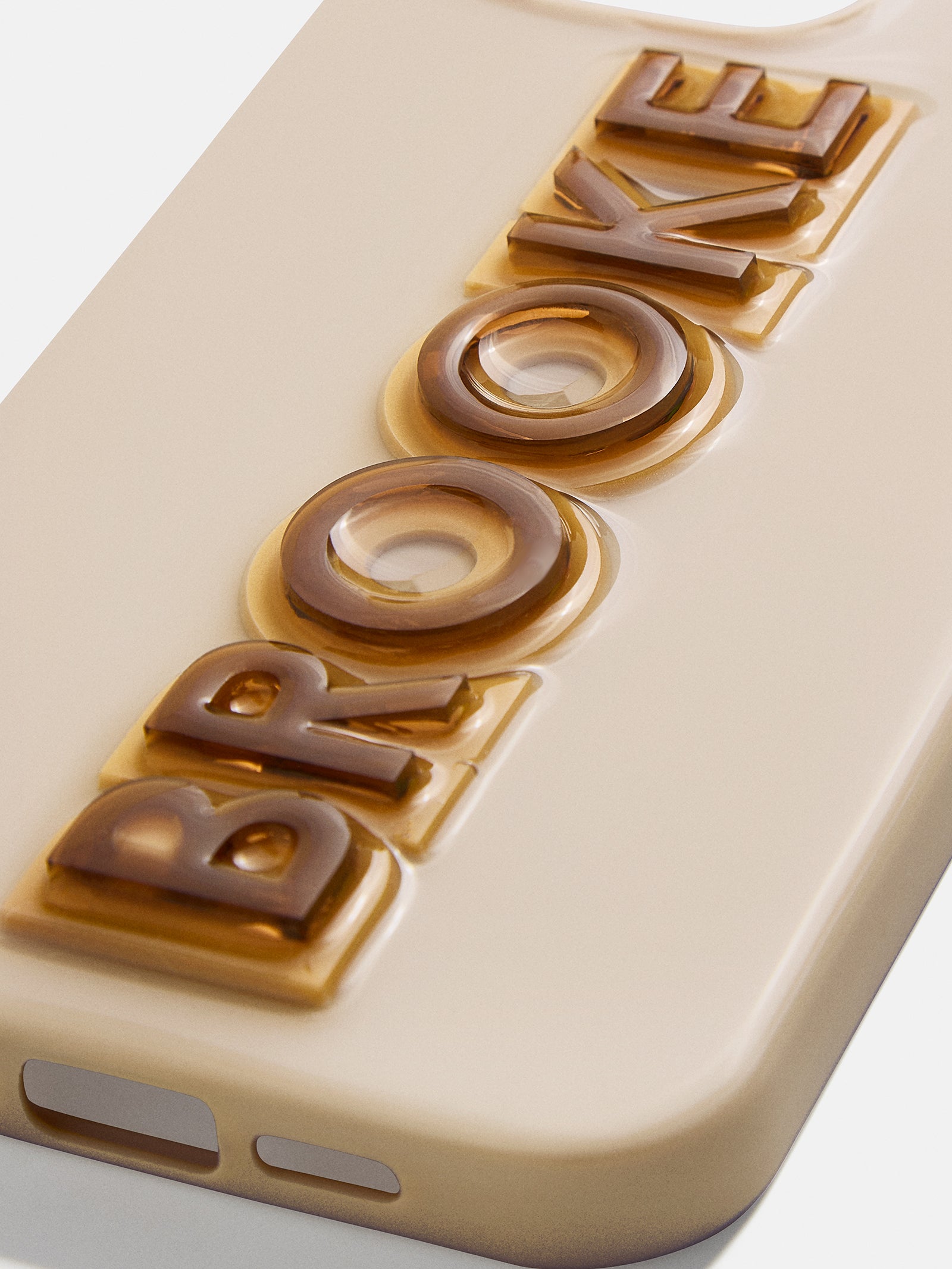 Premium Custom Block Font iPhone Case - Beige/Brown