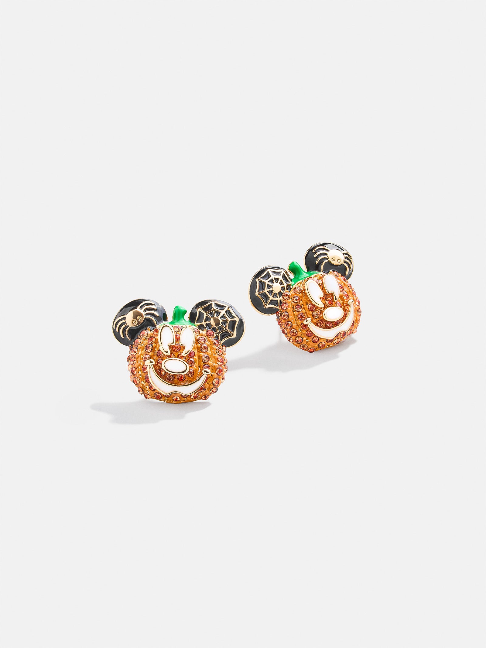 Premium Mickey Mouse Halloween Pumpkin Stud Earrings - Disney Spooky Season Jewelry