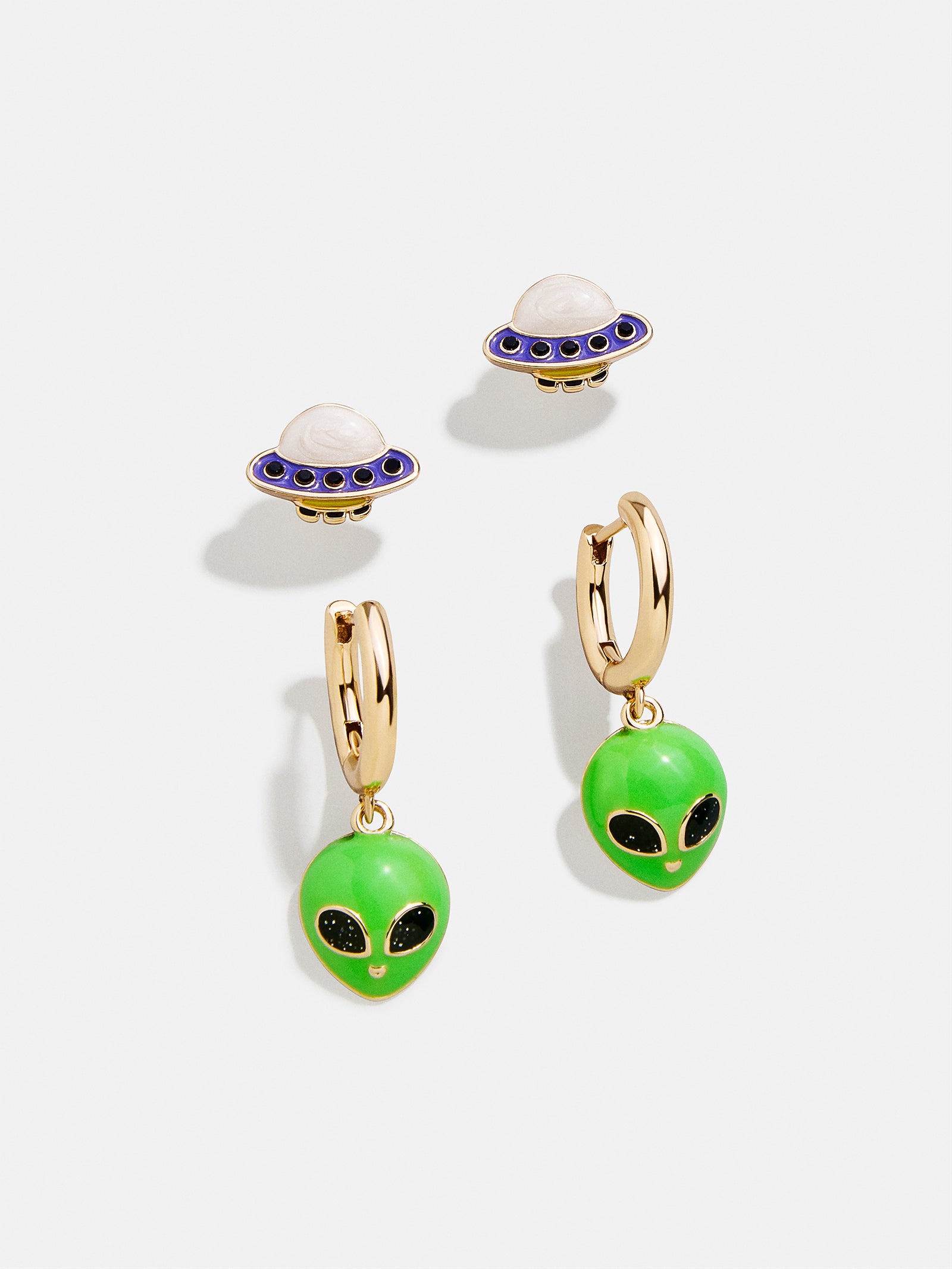 Ultimate Spaced Out Earring Set - Fluorescent Green & White