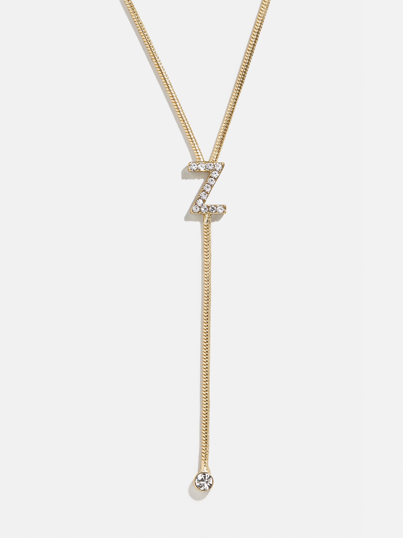 Premium Pavé Initial Y-Chain Necklace - Gold Elegance