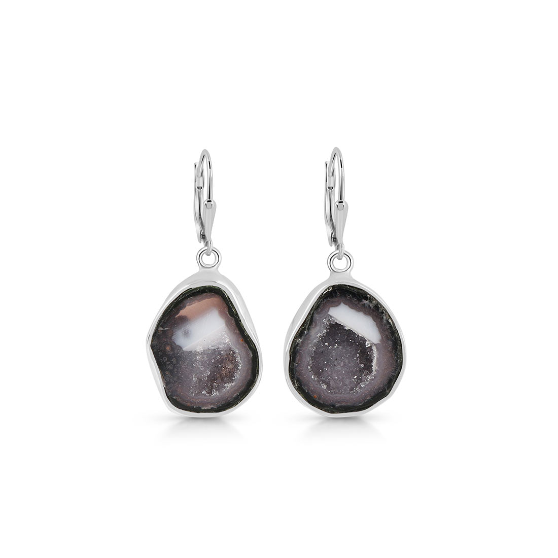 Premium Coconut Geode Statement Earrings - Sagacia Jewelry (CCG-E-6)