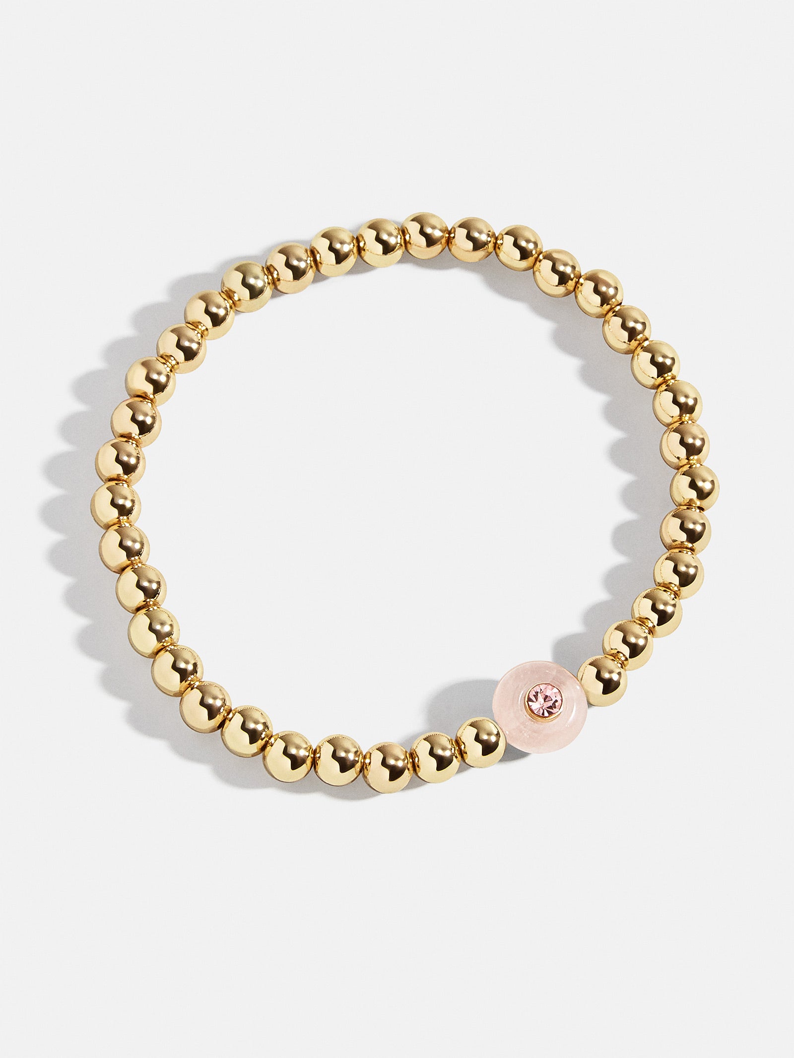 Premium Rose Quartz Birthstone Bracelet - Modern Pisa Design