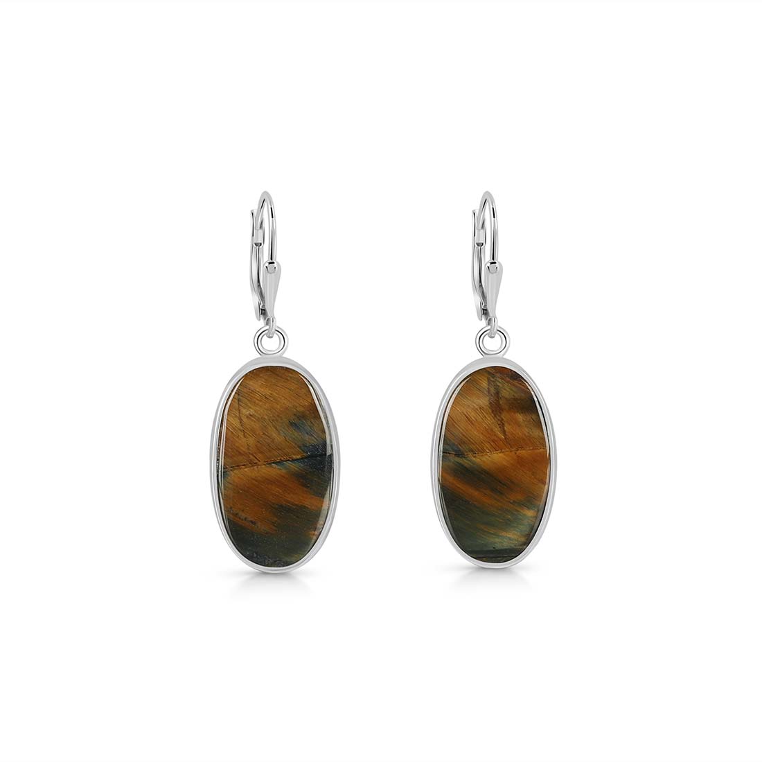 Premium Blue Tiger Eye Statement Earrings - Sagacia Jewelry