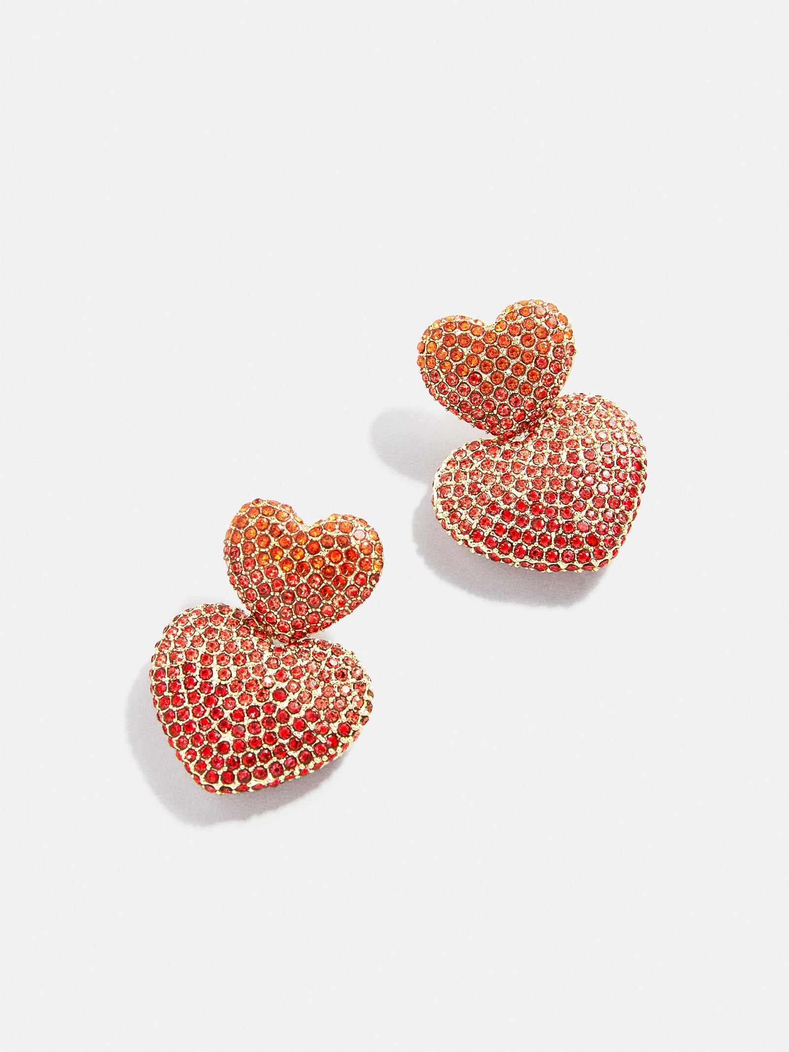 Premium Harley Statement Earrings - Romantic Red Hearts