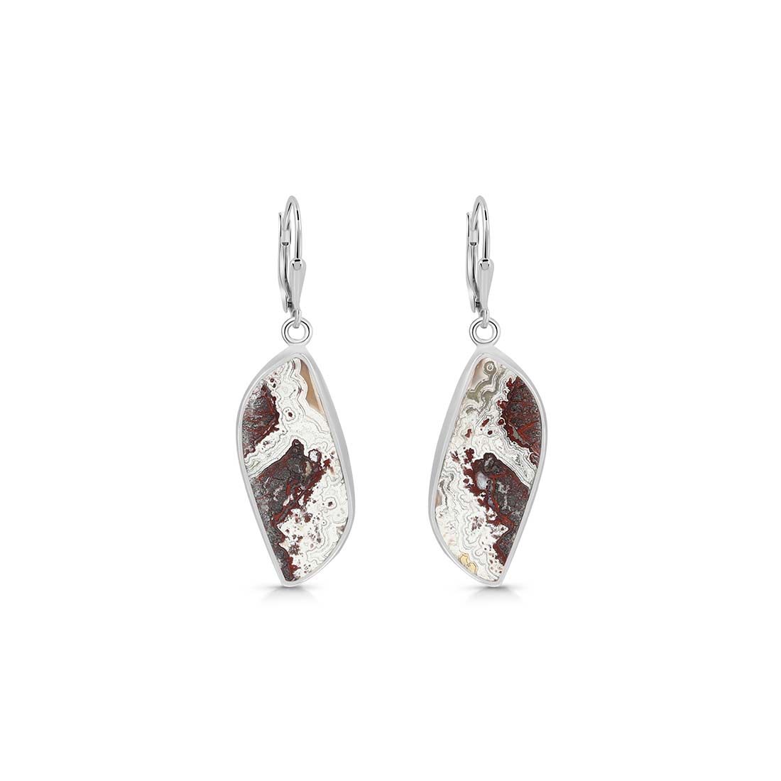 Premium Crazy Lace Agate Statement Earrings - CLA-E-13