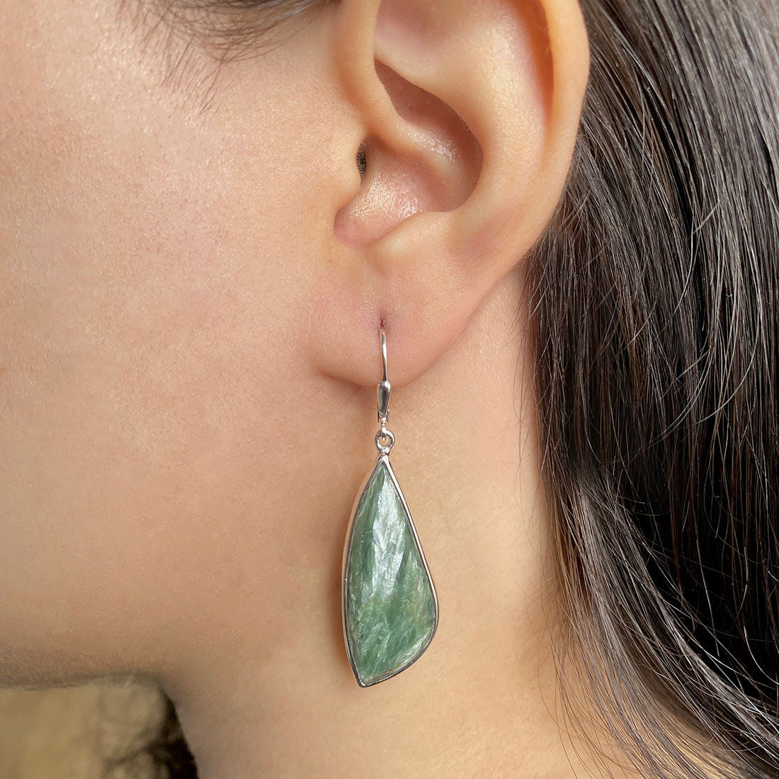 Premium Seraphinite Statement Earrings - SER-E-16